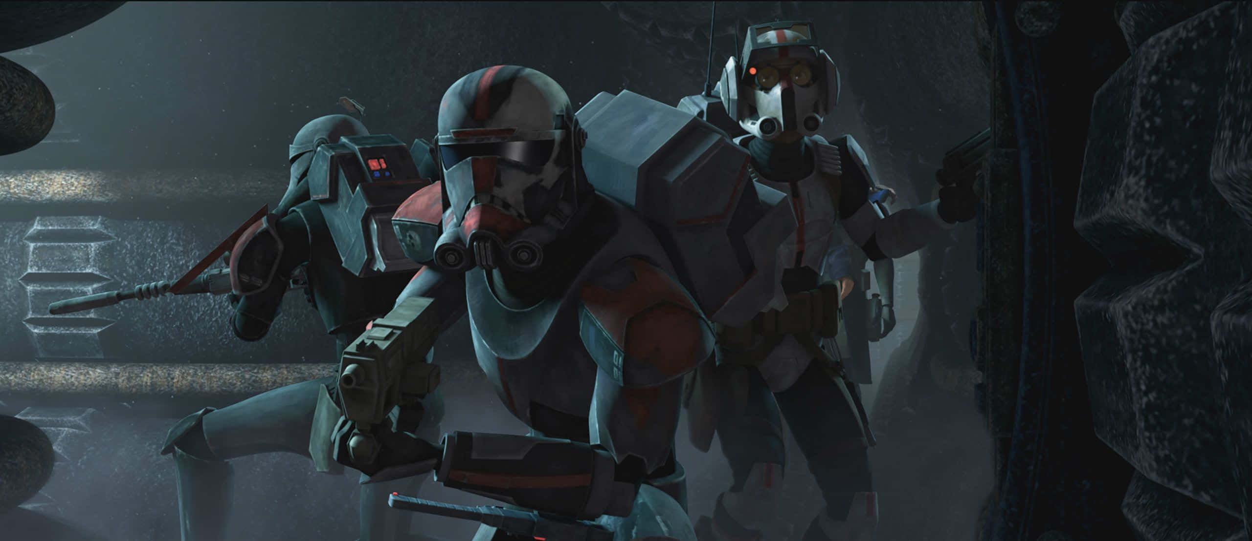 Star Wars The Bad Batch, clone troopers, dark futuristic gear, 2K Desktop Wallpaper