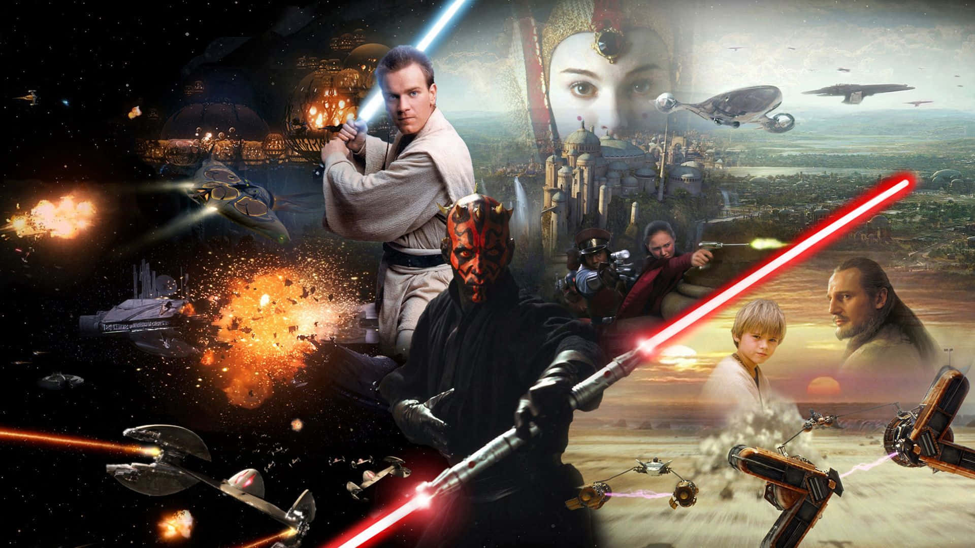 Star Wars The Force Awakens, cosmic landscapes, desert landscapes, Full HD Desktop Wallpaper