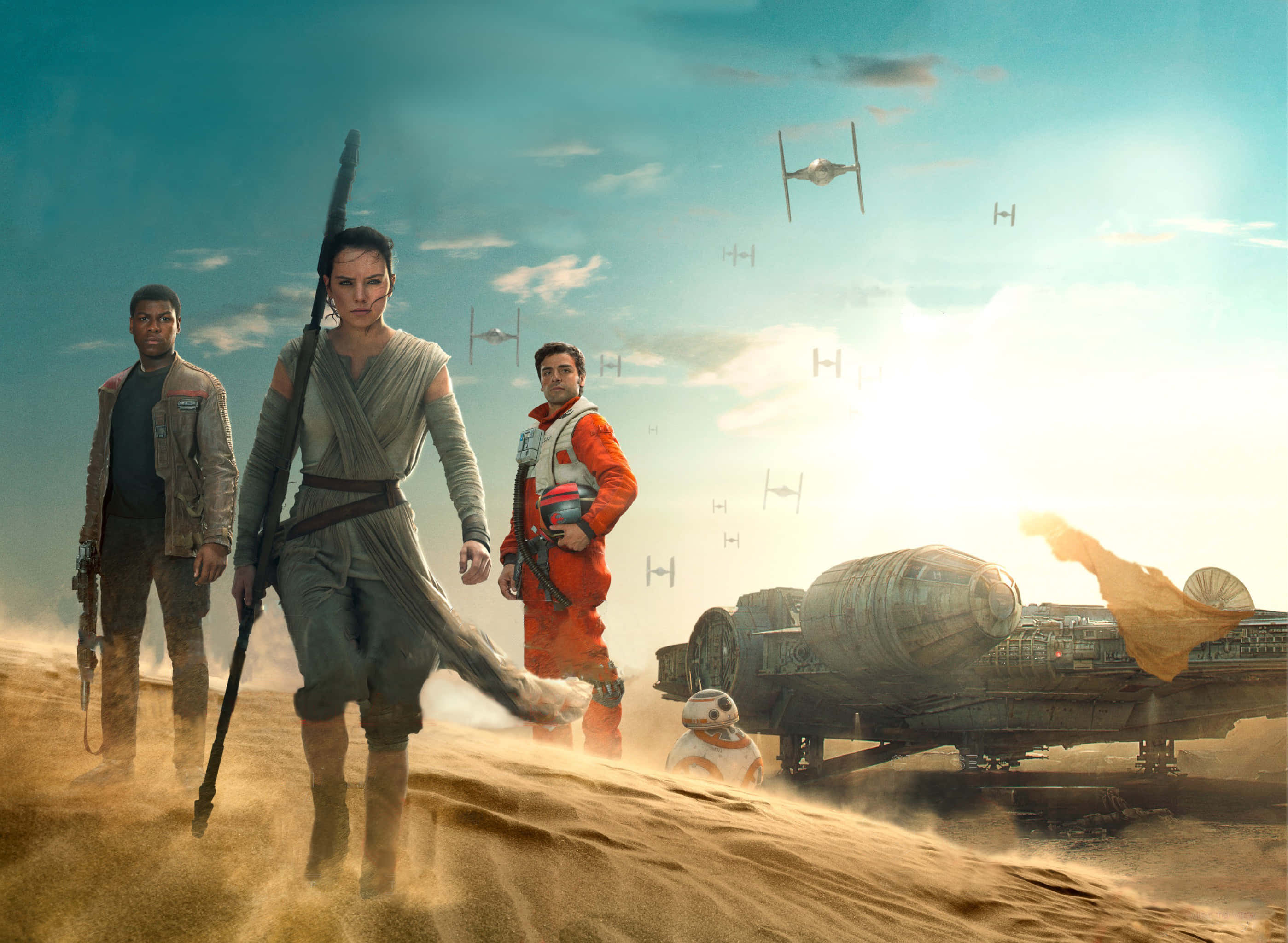 Star Wars The Force Awakens, rebel, desert planet, 2K Desktop Wallpaper