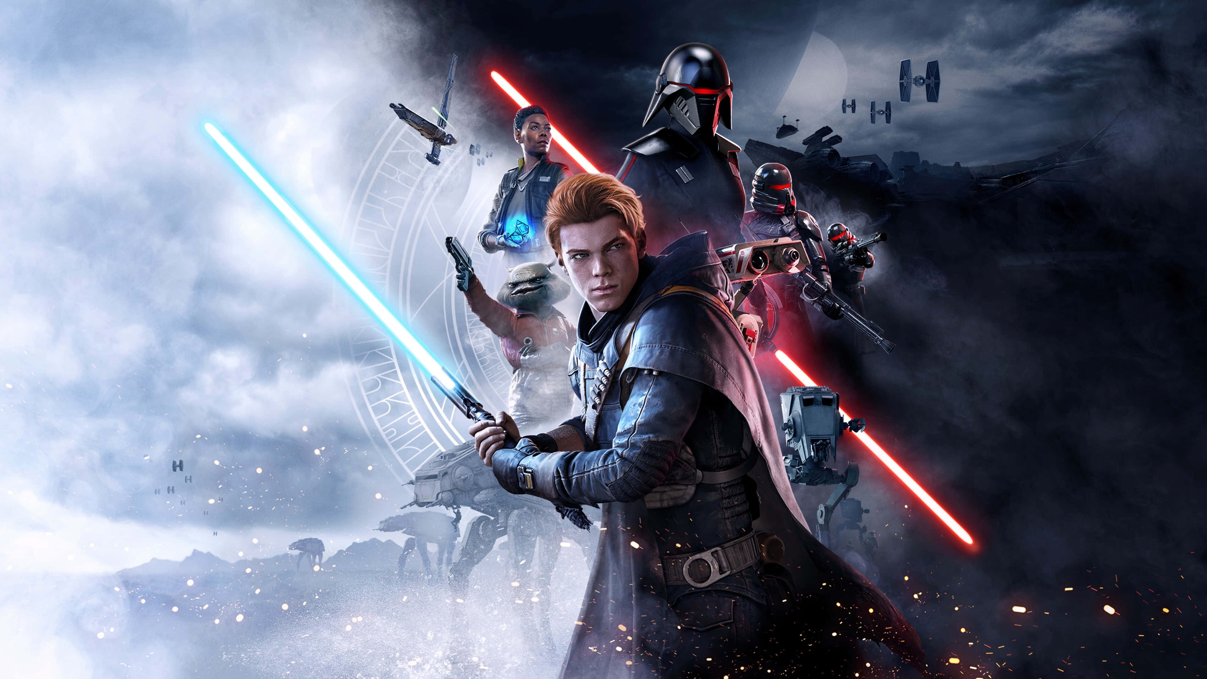 Star Wars, lightsabers, blue, 4K Desktop Wallpaper