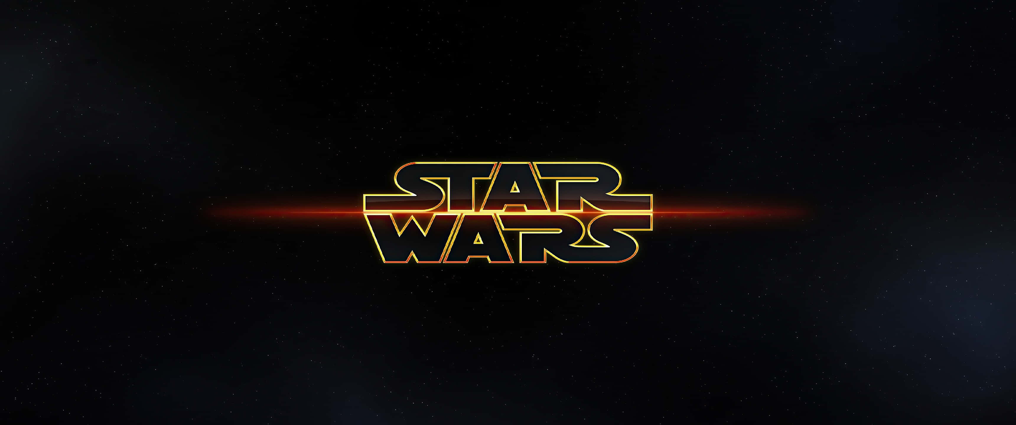 Star Wars logo, gold, orange, 2K Desktop Wallpaper