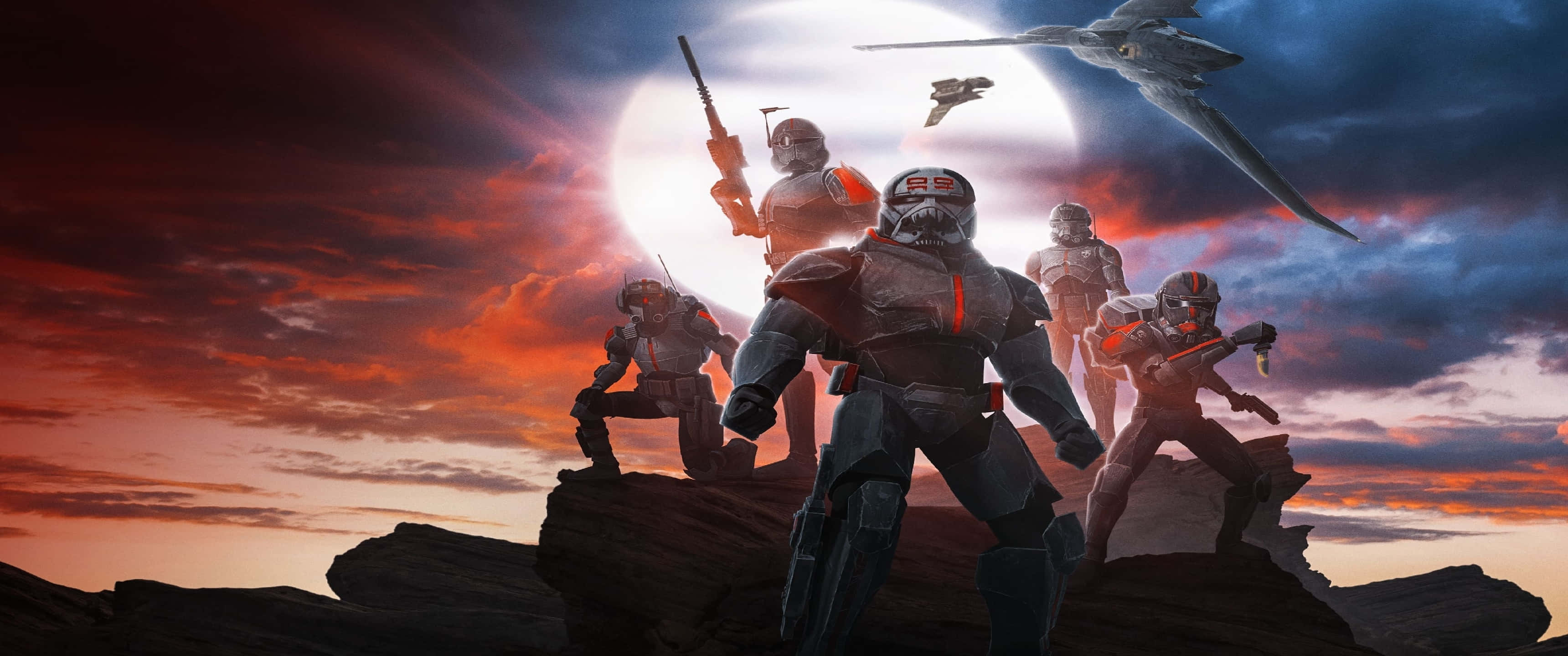Star Wars, troopers, sunset, 2K Desktop Wallpaper