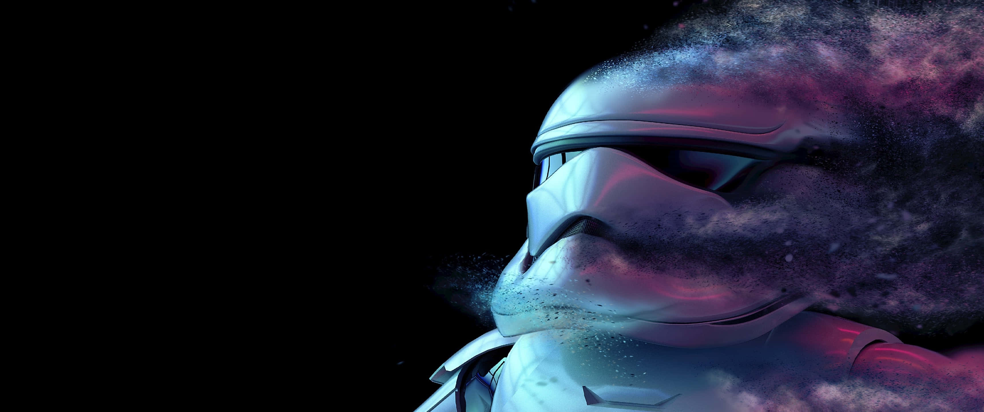 Star Wars, stormtrooper helmet, cosmic dust, 2K Desktop Wallpaper