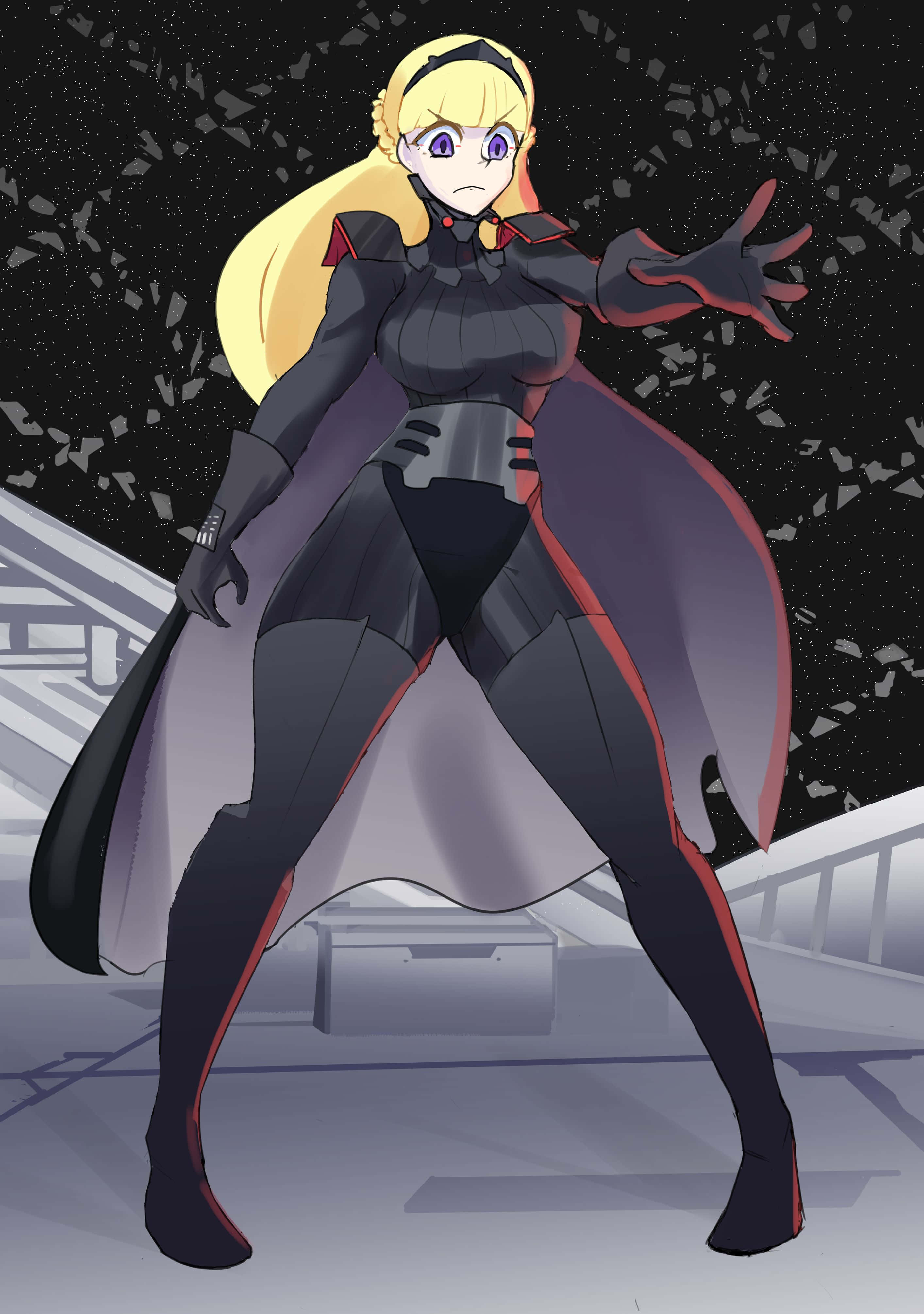 Star Wars Visions, anime woman, black and red armored outfit, 4K Phone Wallpaper