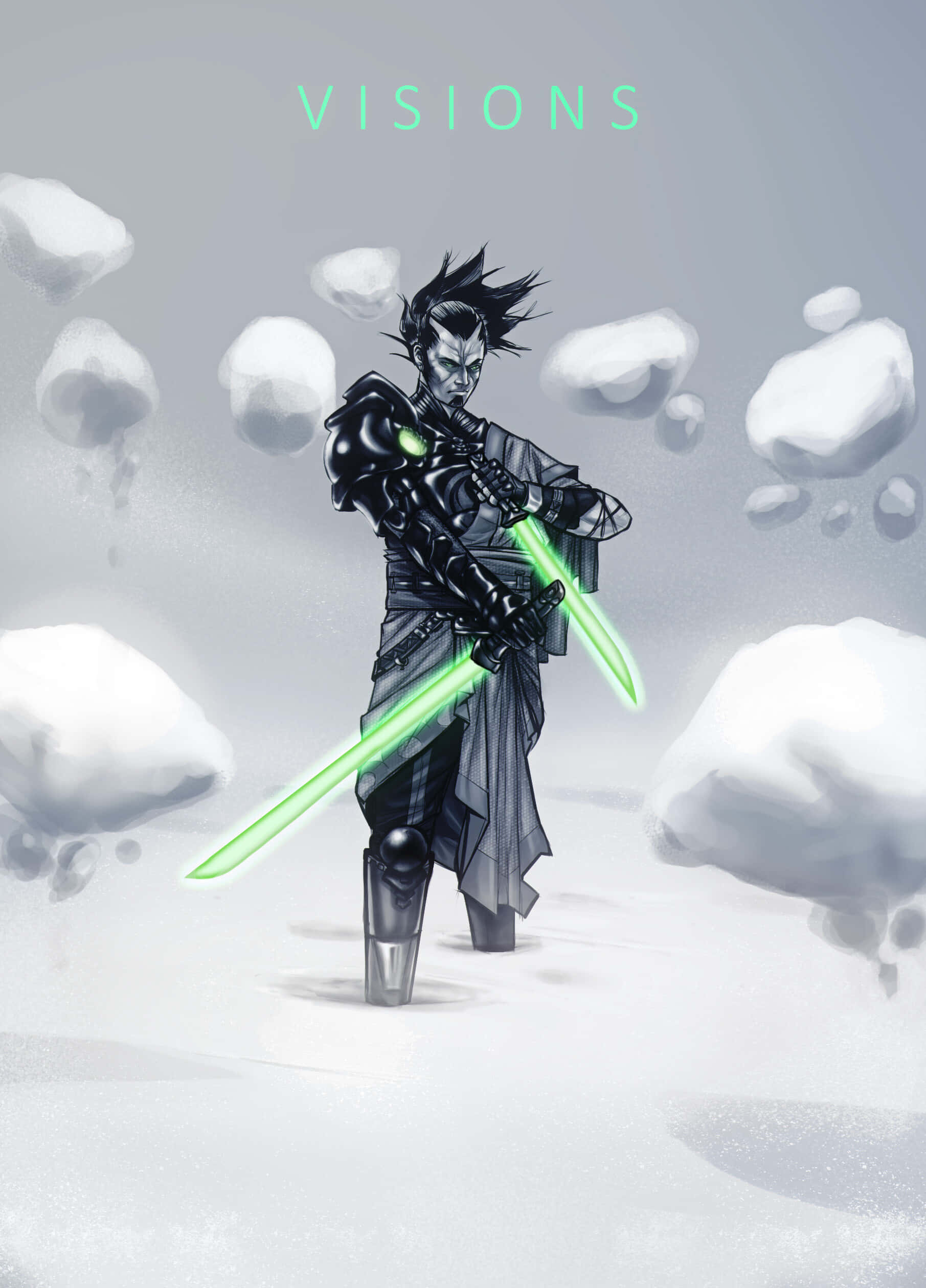 Star Wars Visions, warrior, black armor, Full HD Phone Wallpaper