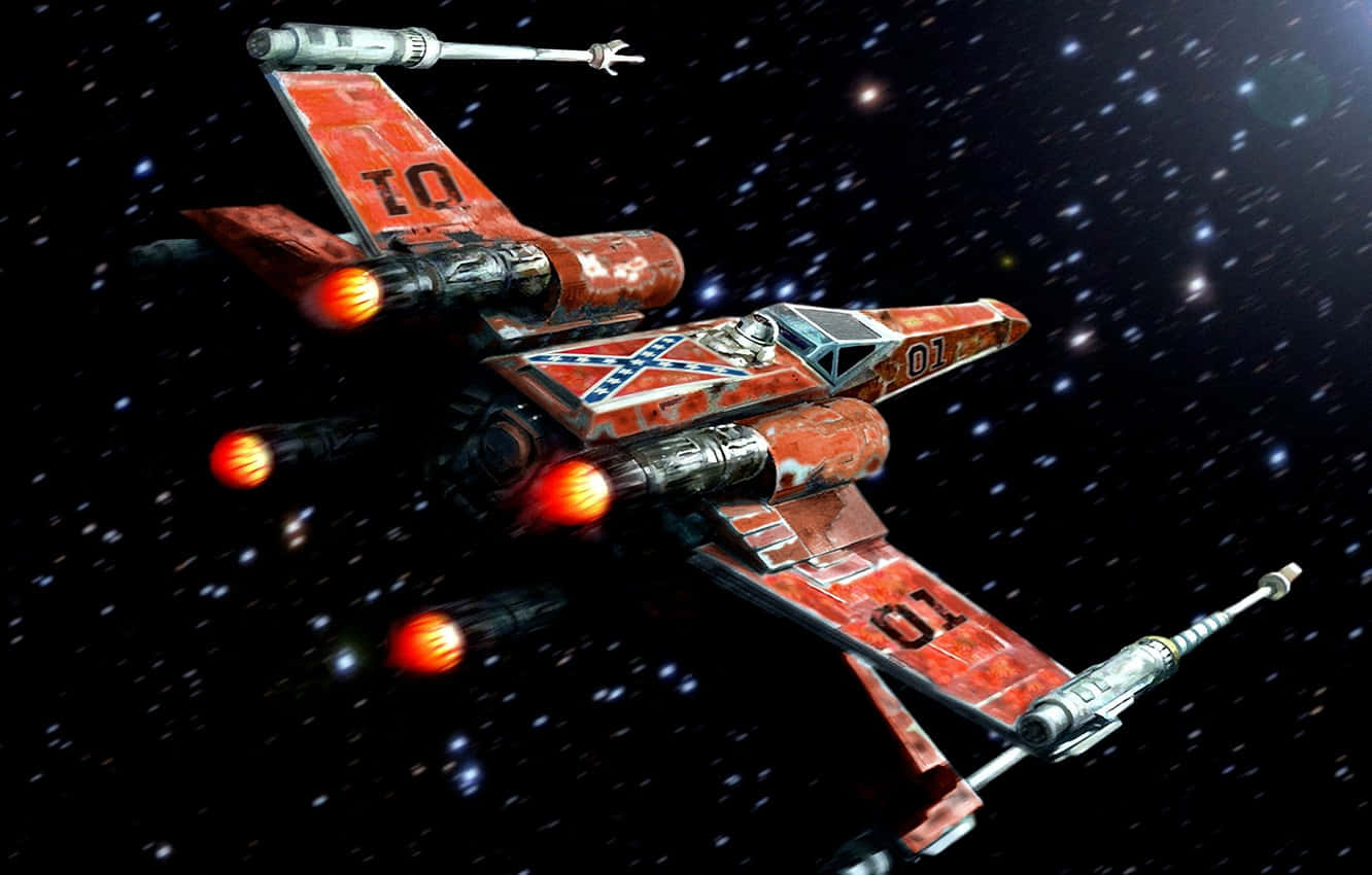 Star Wars X-Wing, red starfighter, glowing engines, HD Desktop Wallpaper