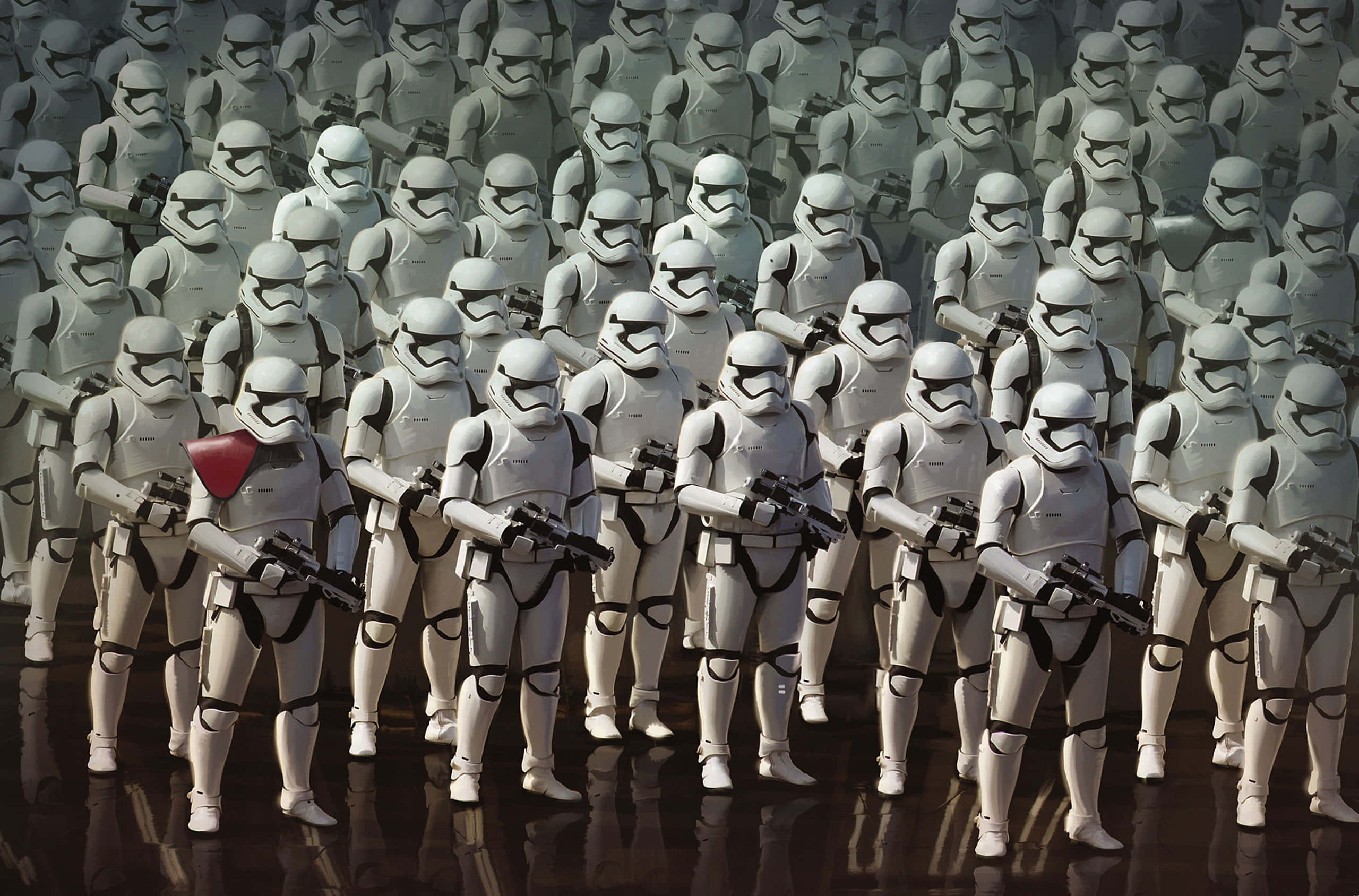 Star Wars, stormtroopers, reflective dark floor, 2K Desktop Wallpaper