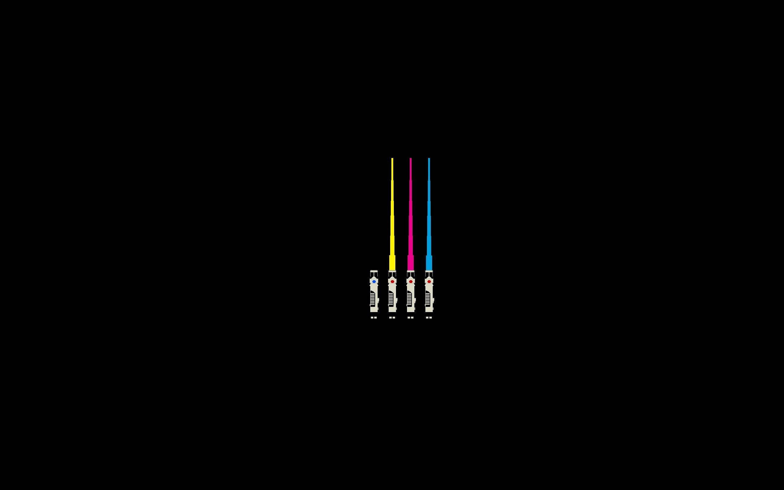 Star Wars, lightsabers, yellow, 2K Desktop Wallpaper