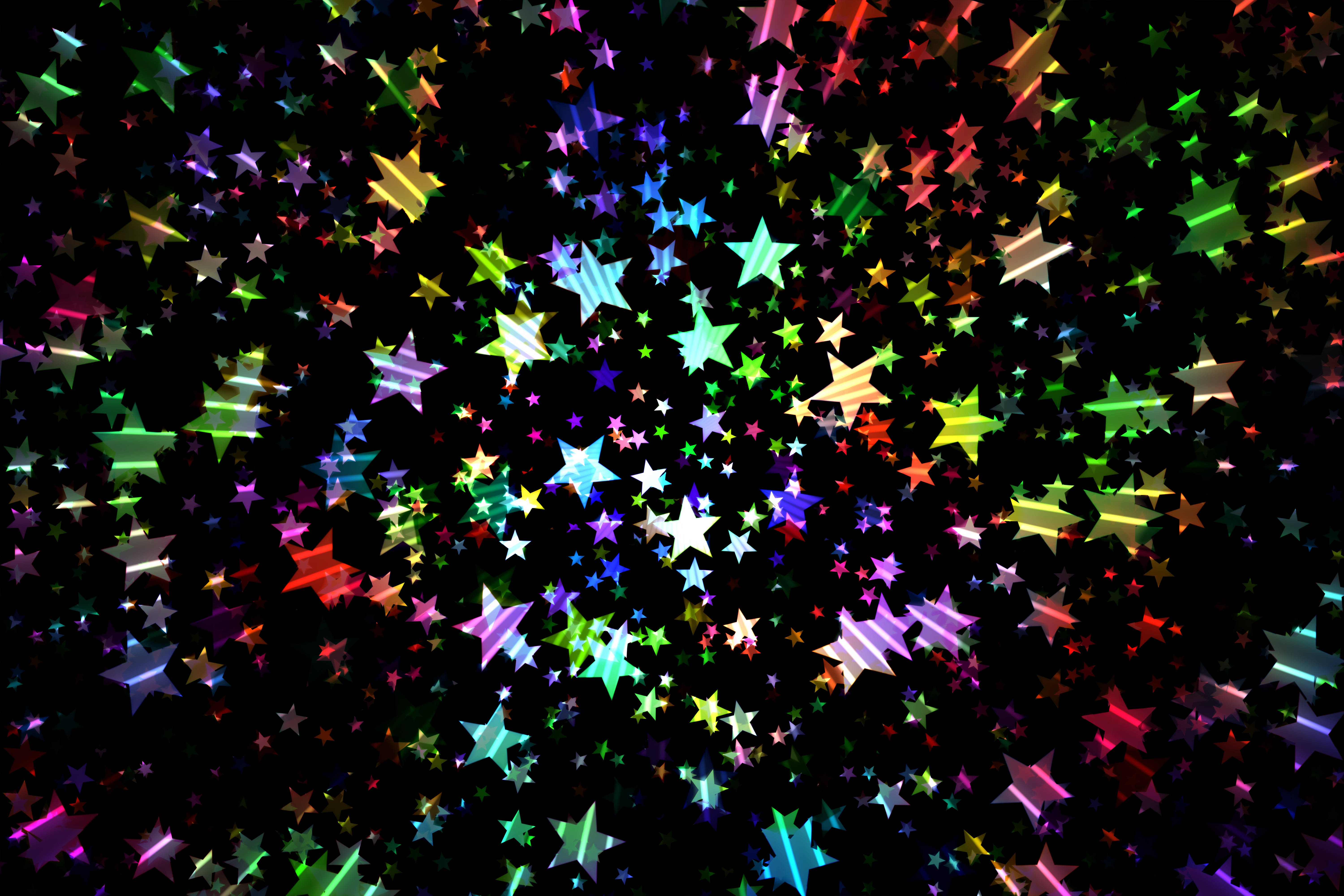 stars, multicolored, metallic sheen, 5K Desktop Wallpaper