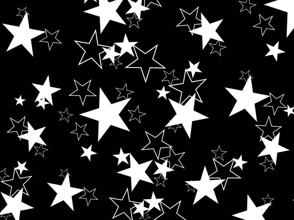 Star, black and white, scattered stars, SD Desktop Wallpaper