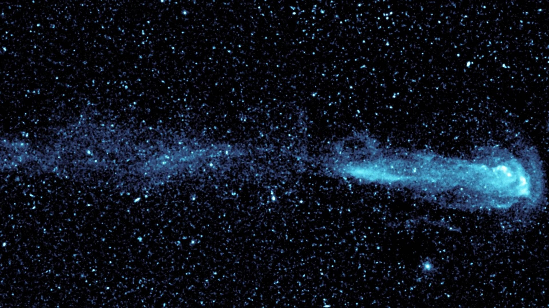night sky, stars, glowing blue cosmic filament, Full HD Desktop Wallpaper