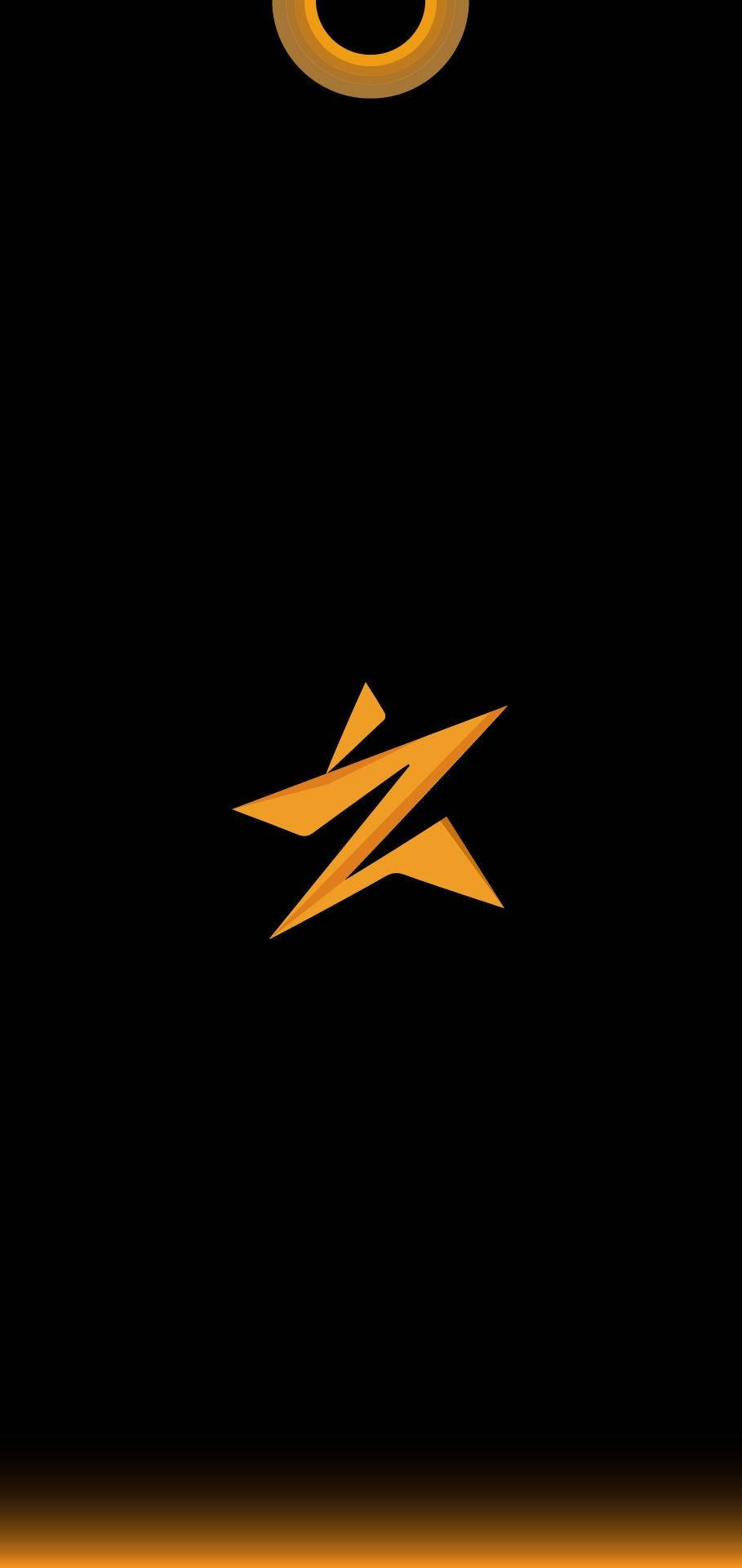 water drop notch, star, glowing orange geometric shapes, Full HD Phone Wallpaper