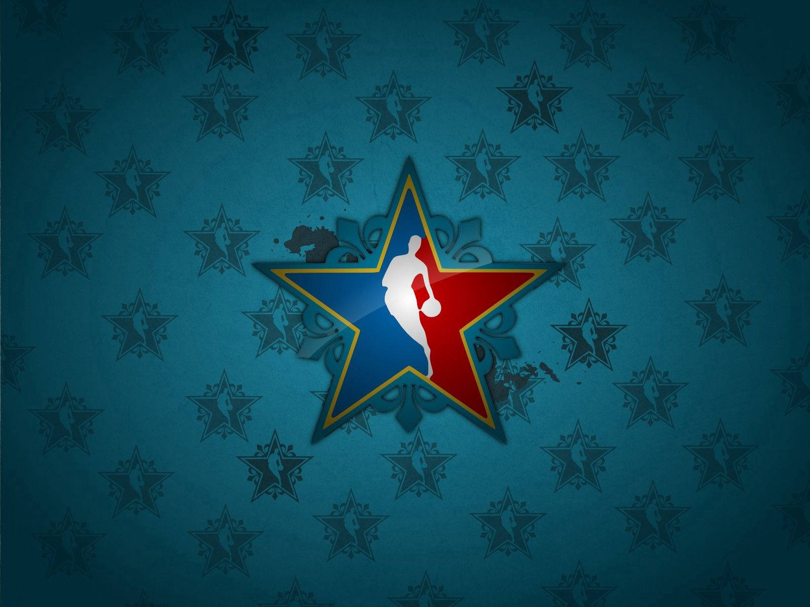 star basketball symbol, red and blue star, textured teal background, HD Desktop Wallpaper