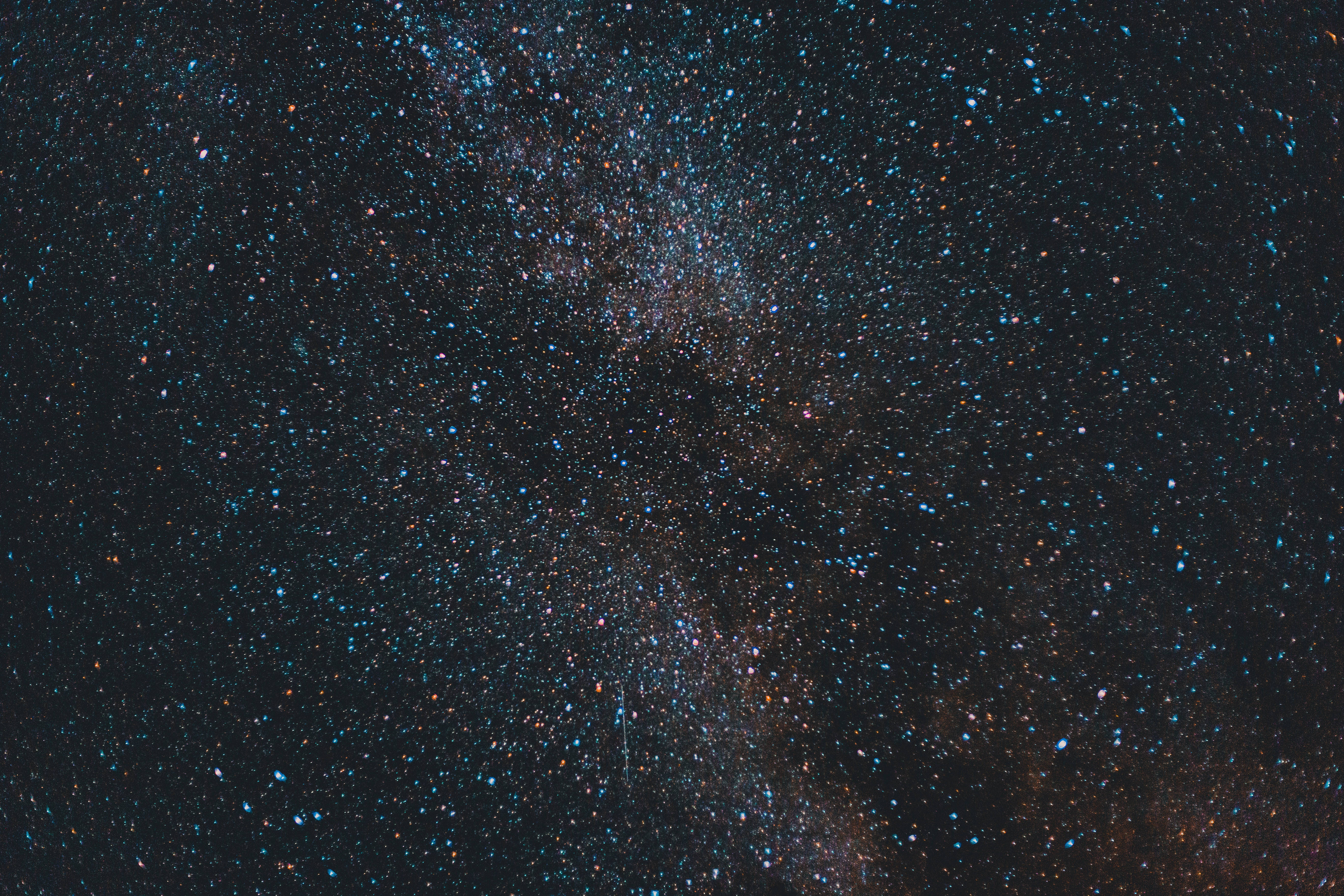 Milky Way galaxy, blue stars, orange stars, 5K Desktop Wallpaper