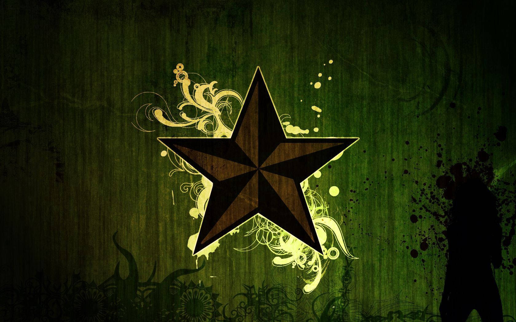 star, dark pattern, black star, HD Desktop Wallpaper