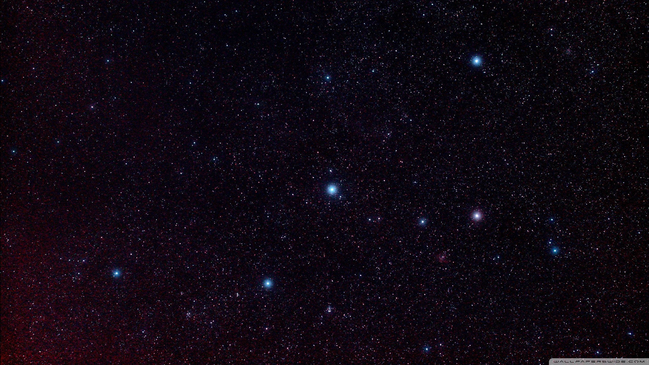 night sky, stars, red nebula, 2K Desktop Wallpaper