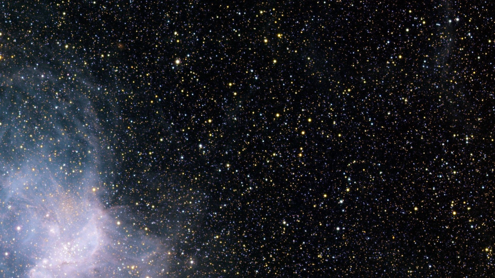 starfield, glowing nebula, deep black sky, Full HD Desktop Wallpaper