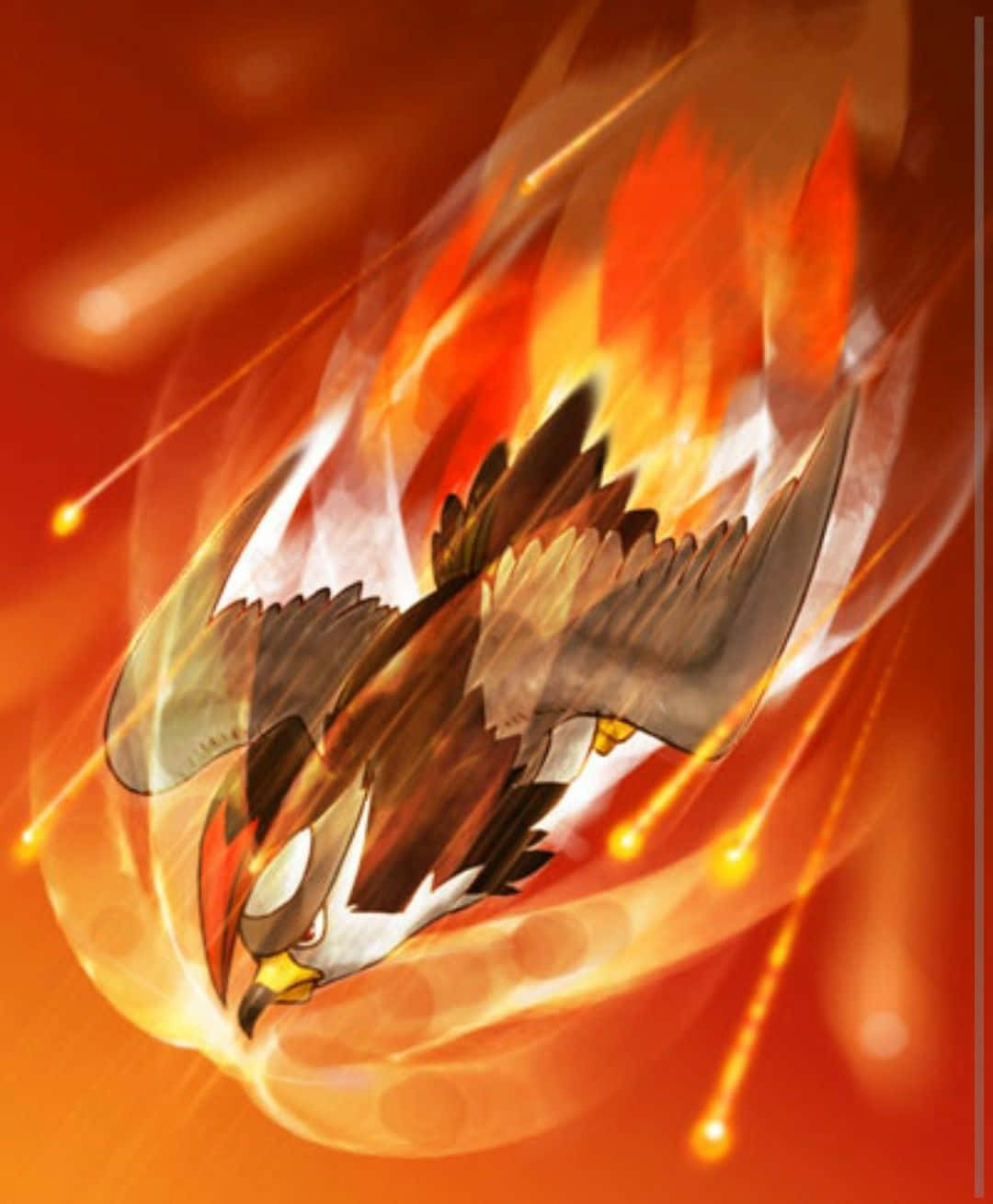 Staraptor, fiery bird of prey, blazing orange vortex, HD Phone Wallpaper