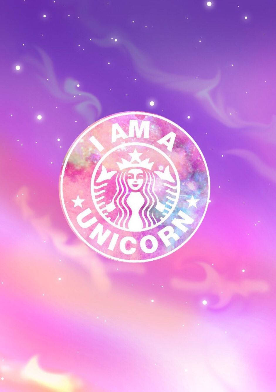 Starbucks, I AM A UNICORN, purple pink galaxy, HD Phone Wallpaper