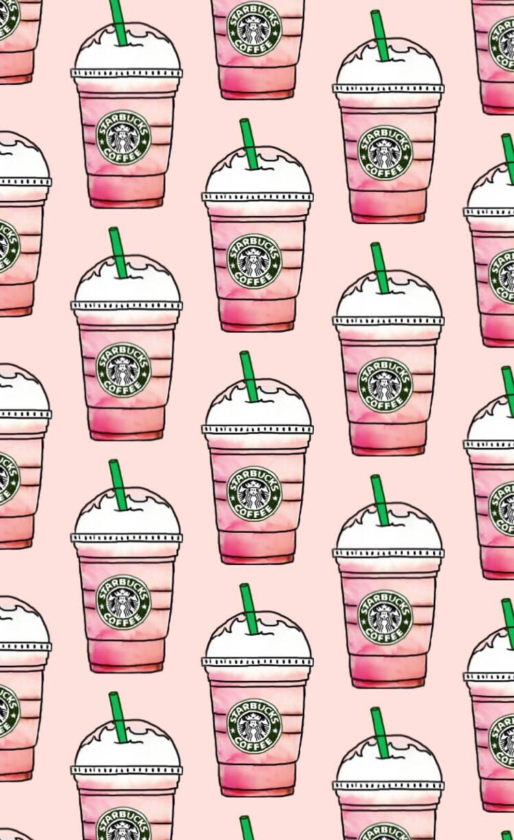 Starbucks, strawberry soda cup, pink frappuccino cups, SD Phone Wallpaper