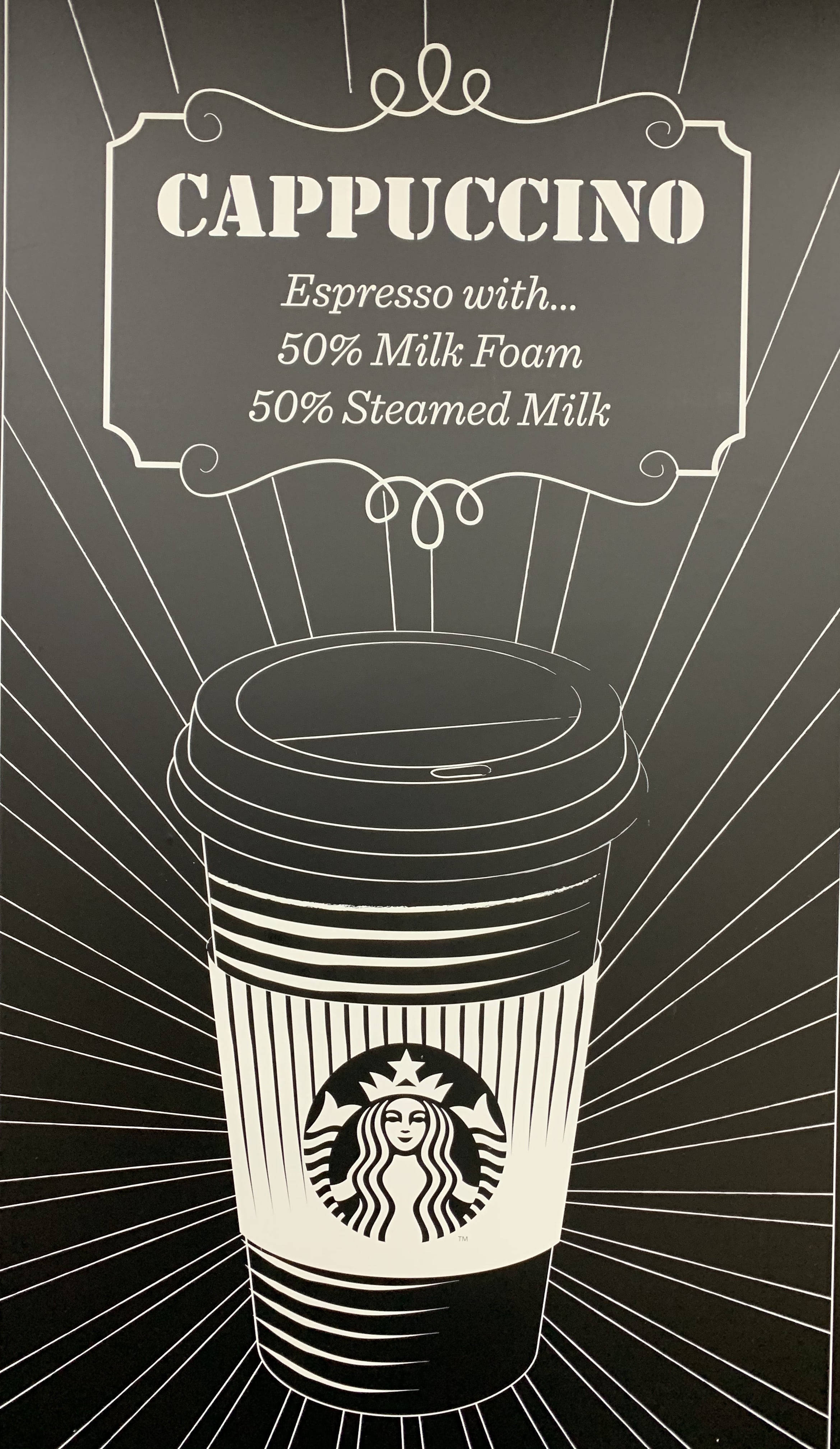 Starbucks, cappuccino cup, black and white illustration, 4K Phone Wallpaper