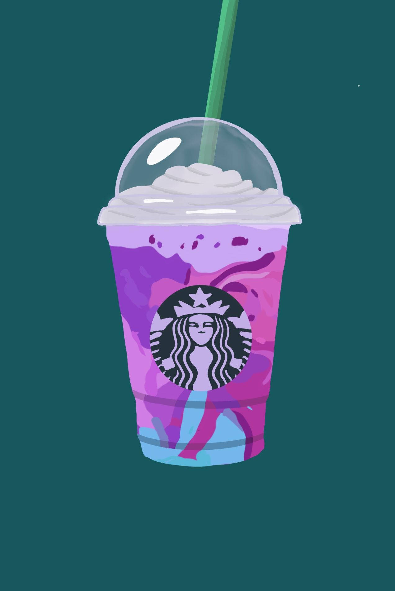 Galaxy Starbucks, iPhone, vibrant purple, HD Phone Wallpaper