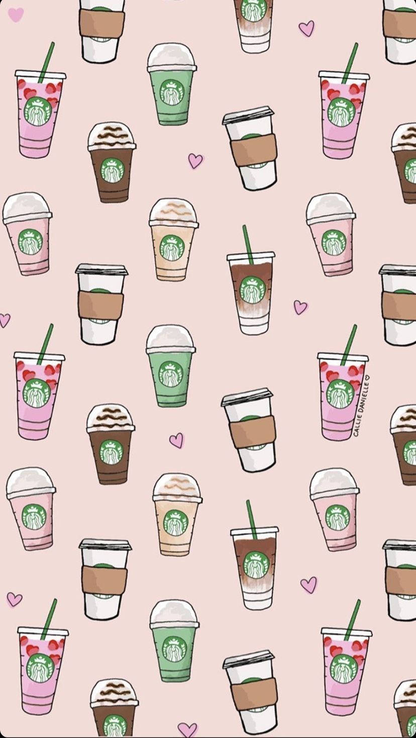 Starbucks, pink background, Starbucks drinks, HD Phone Wallpaper
