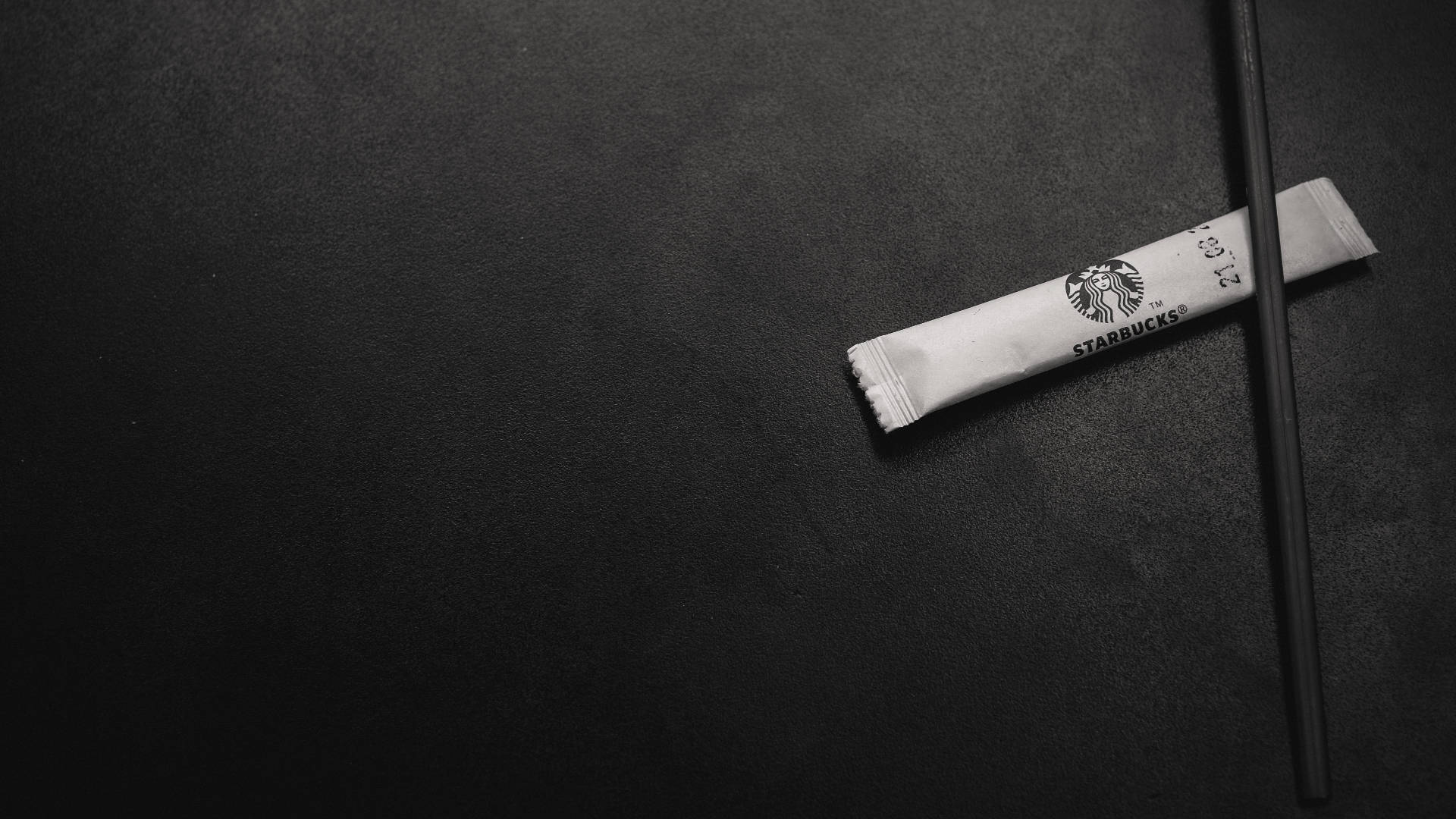 Starbucks, sugar packet, black straw, Full HD Desktop Wallpaper
