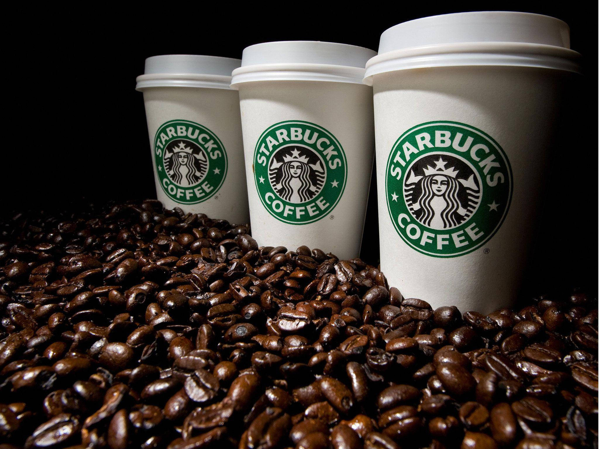 Starbucks, coffee beans, coffee cups, Full HD Desktop Wallpaper