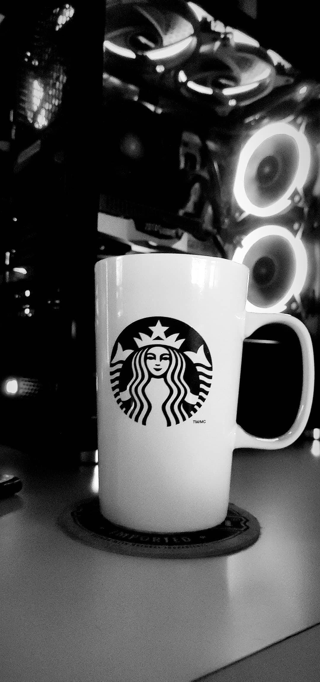 Starbucks, mug, coaster, Full HD Phone Wallpaper