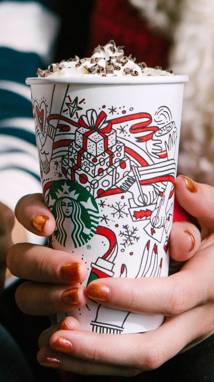 Starbucks, holiday cup, whipped cream, HD Phone Wallpaper