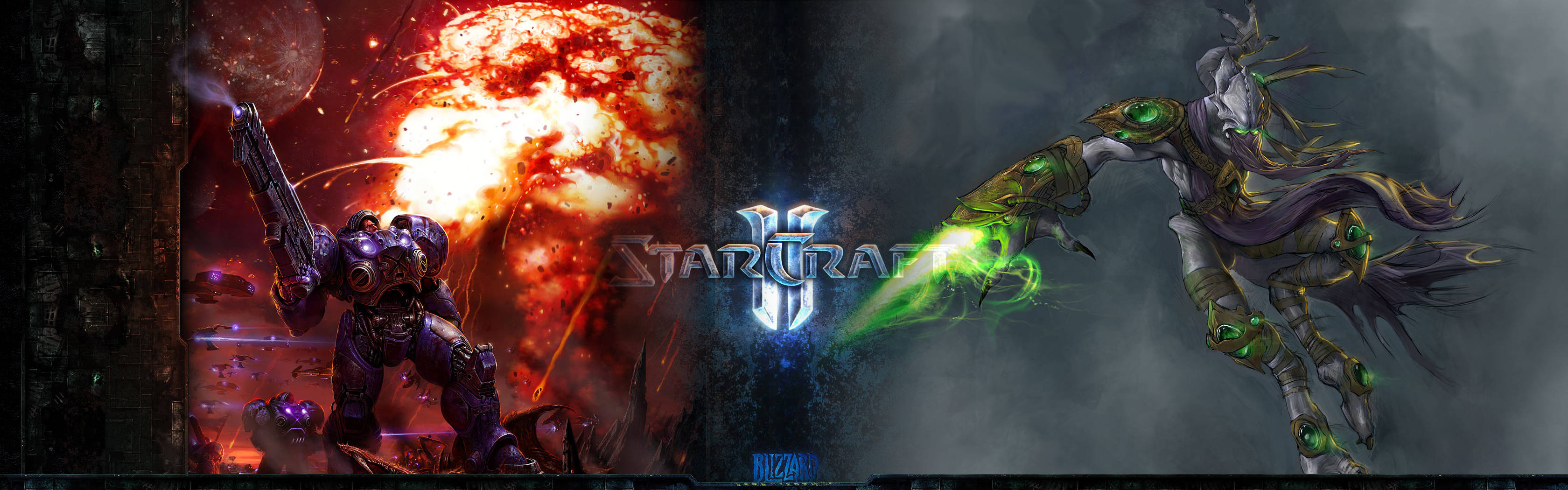 StarCraft 2, main characters, glowing energy weapons, 2K Desktop Wallpaper