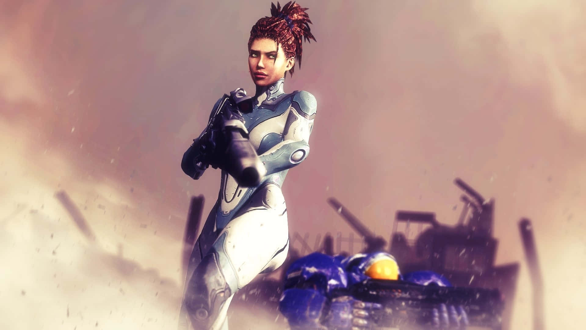 Starcraft, female soldier, futuristic armor, Full HD Desktop Wallpaper