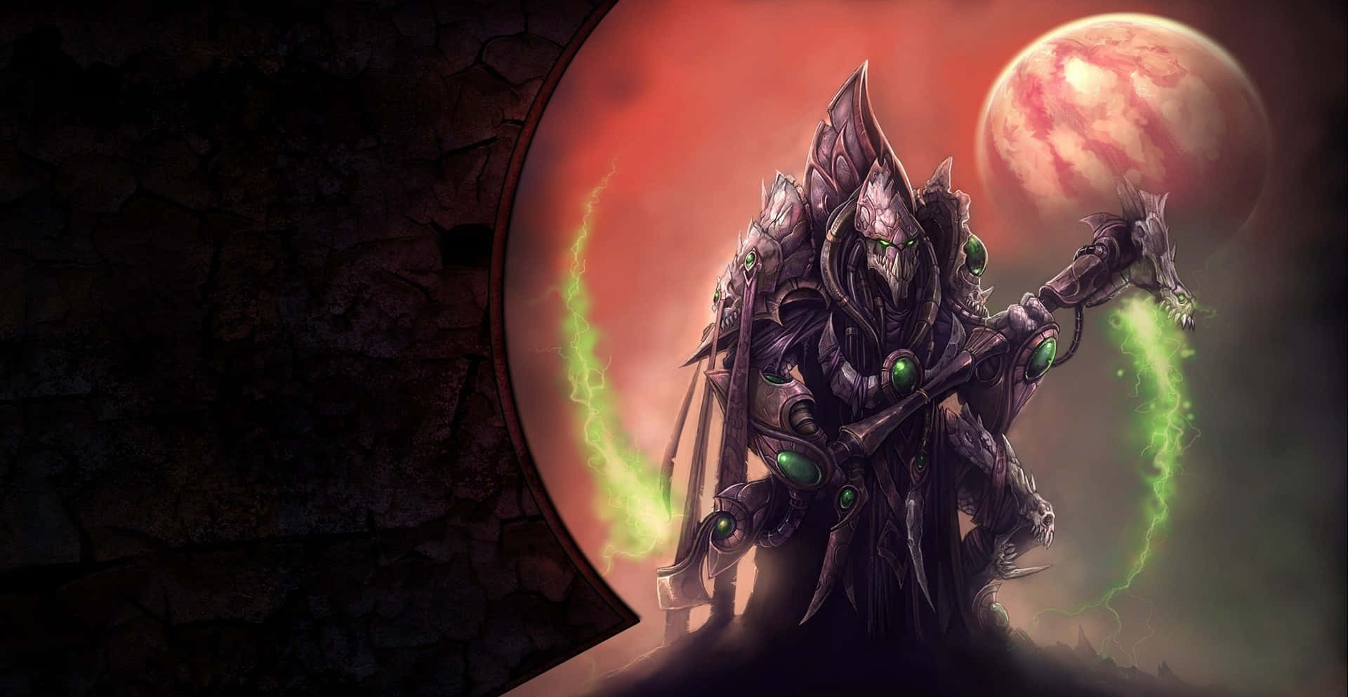 StarCraft, demon, glowing green eyes, Full HD Desktop Wallpaper