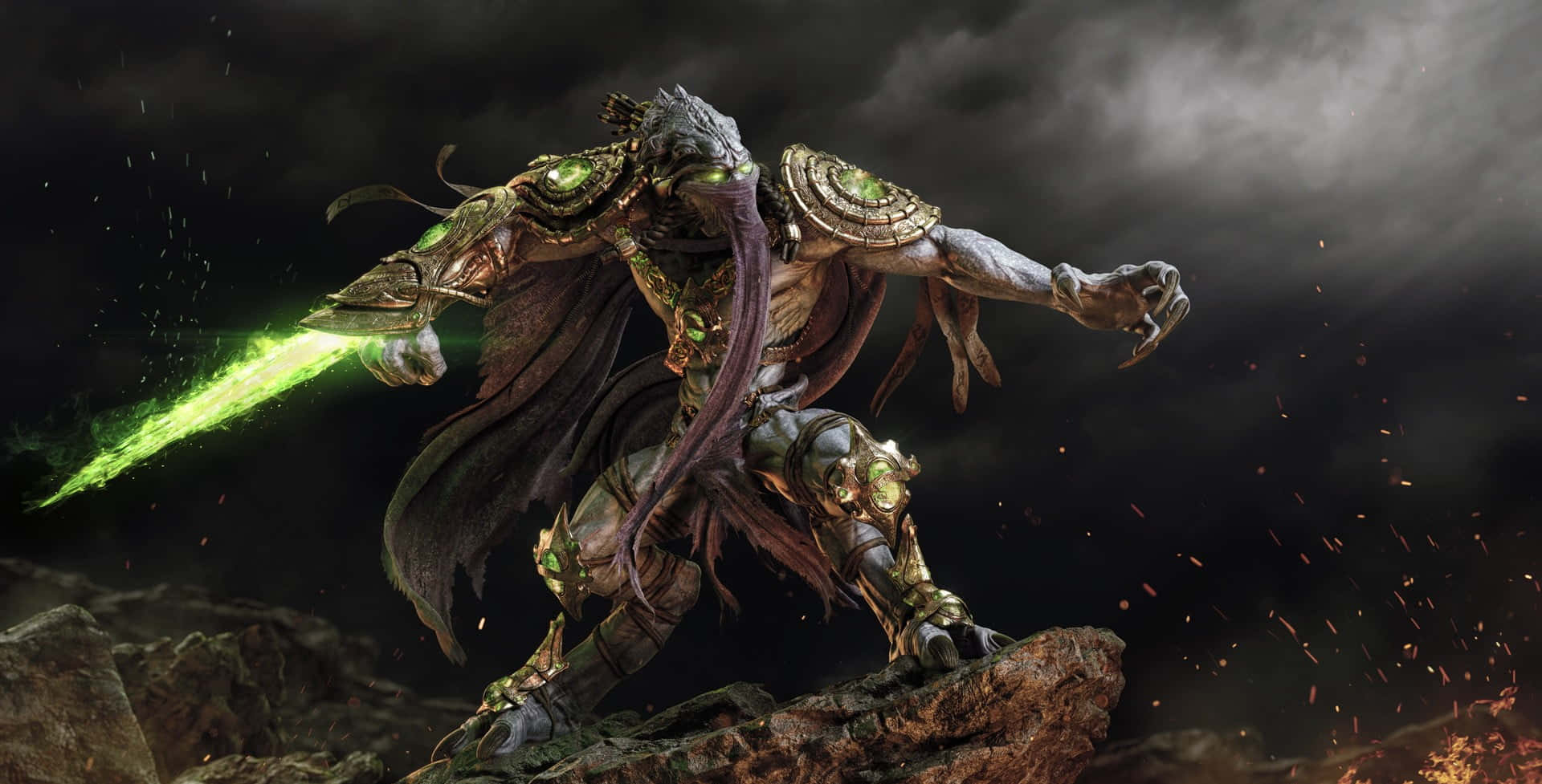 Starcraft characters, glowing green eyes, blade, Full HD Desktop Wallpaper