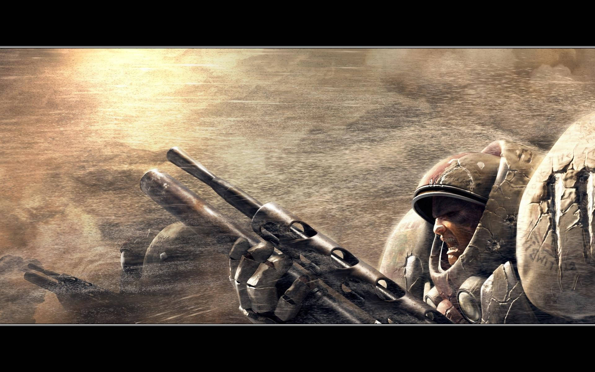 StarCraft 2, marine rifle, cracked armor, Full HD Desktop Wallpaper
