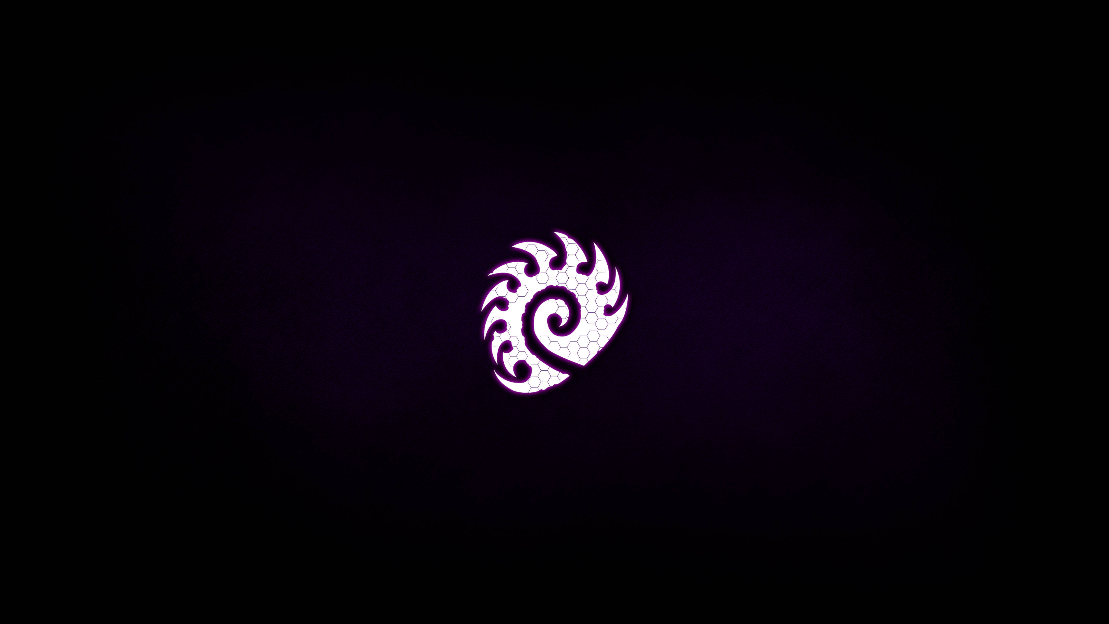 Starcraft, 4K, glowing white tribal spiral logo, 4K Desktop Wallpaper
