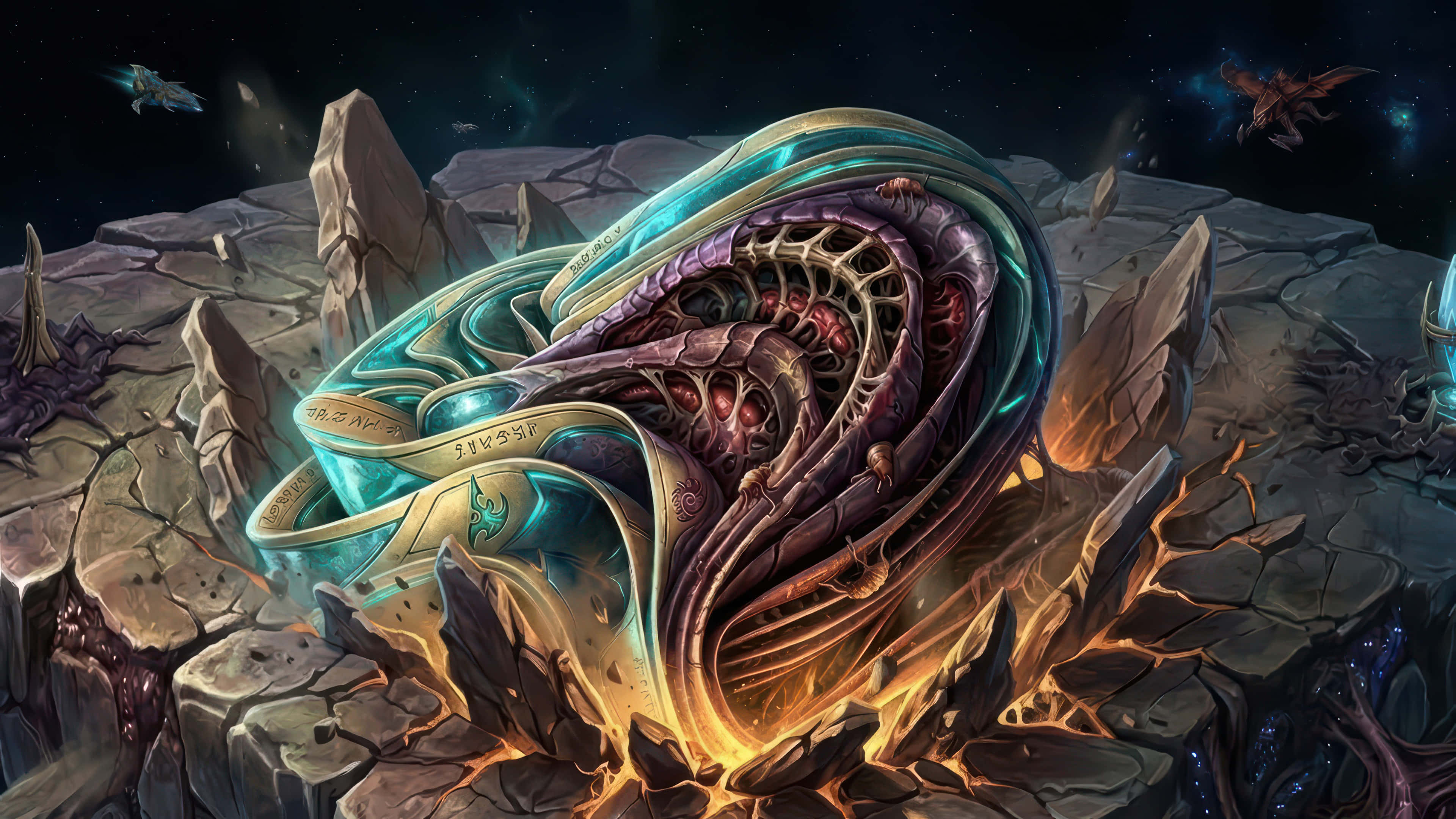Starcraft, bloom modded wallpaper, colossal alien serpent, 4K Desktop Wallpaper
