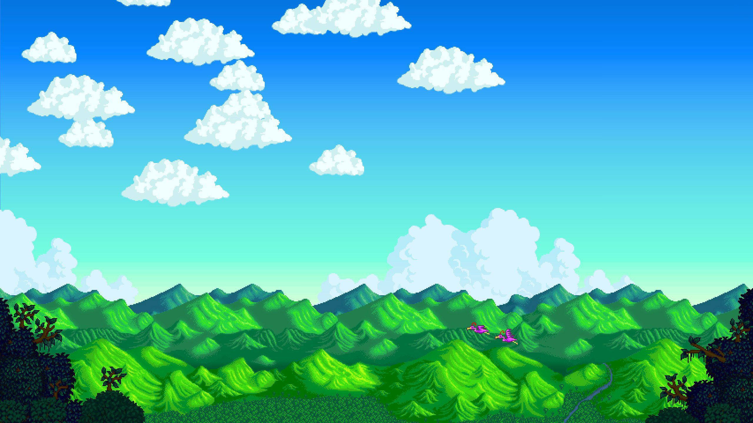 Stardew Valley, pixel-art, rolling green hills, 2K Desktop Wallpaper