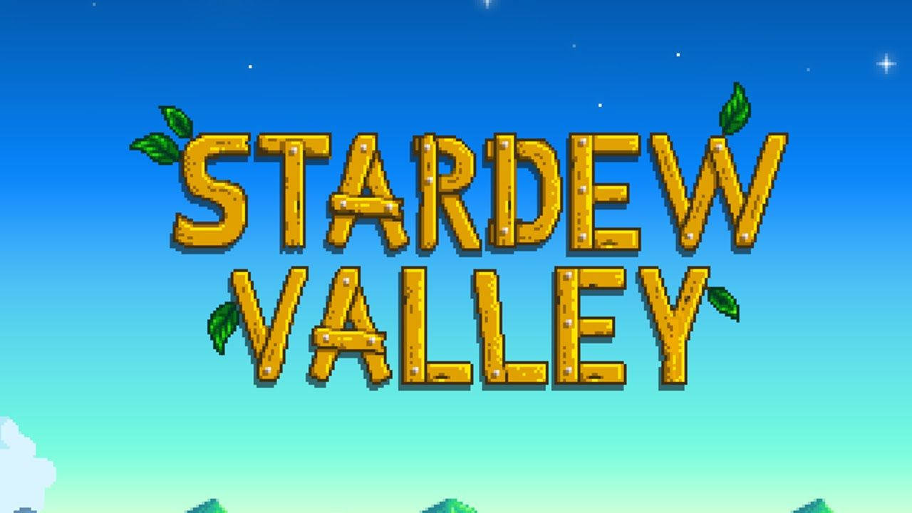 Stardew Valley, golden block letters, green leaves, HD Desktop Wallpaper