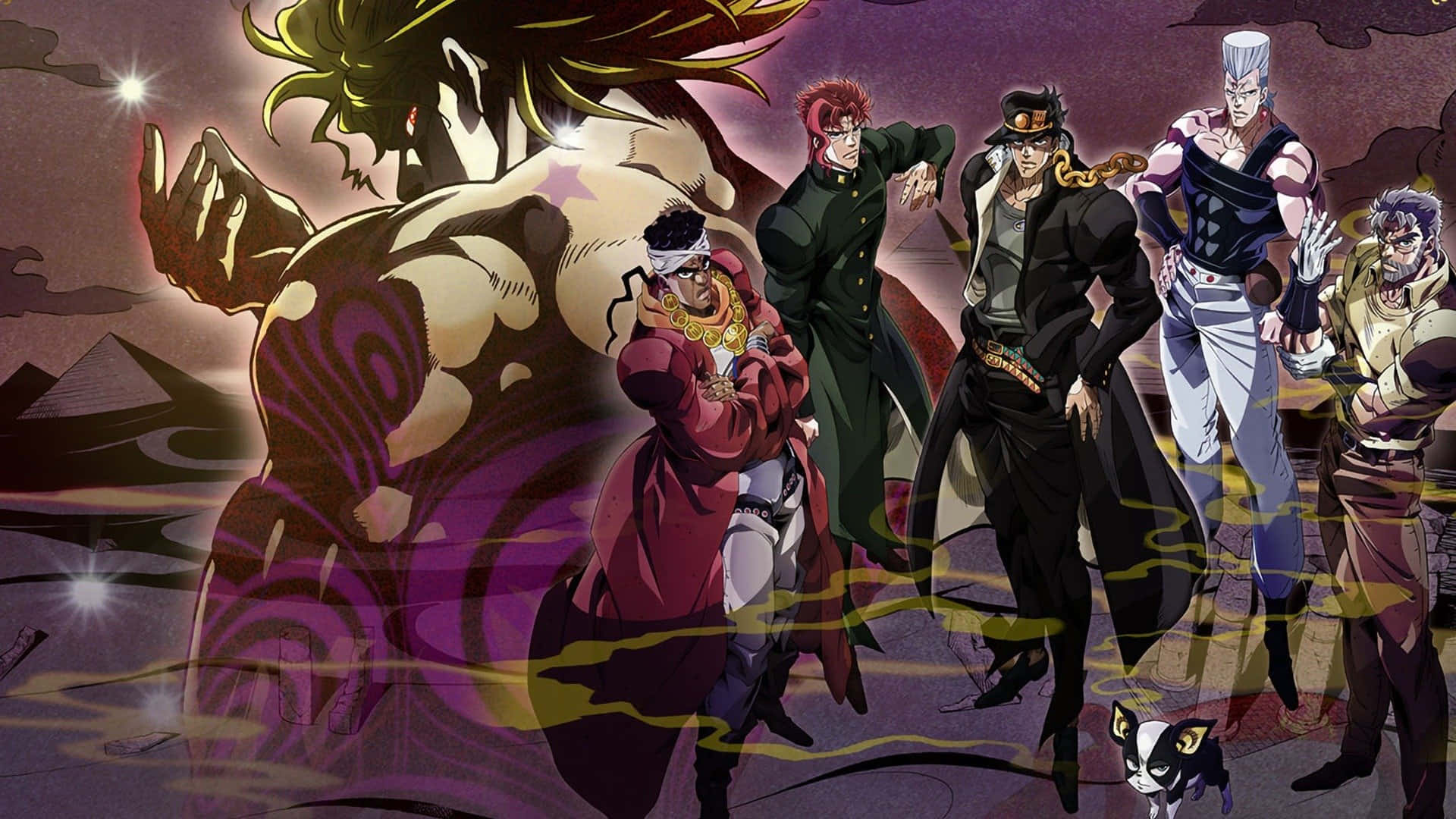 Stardust Crusaders, anime characters, dramatic poses, Full HD Desktop Wallpaper