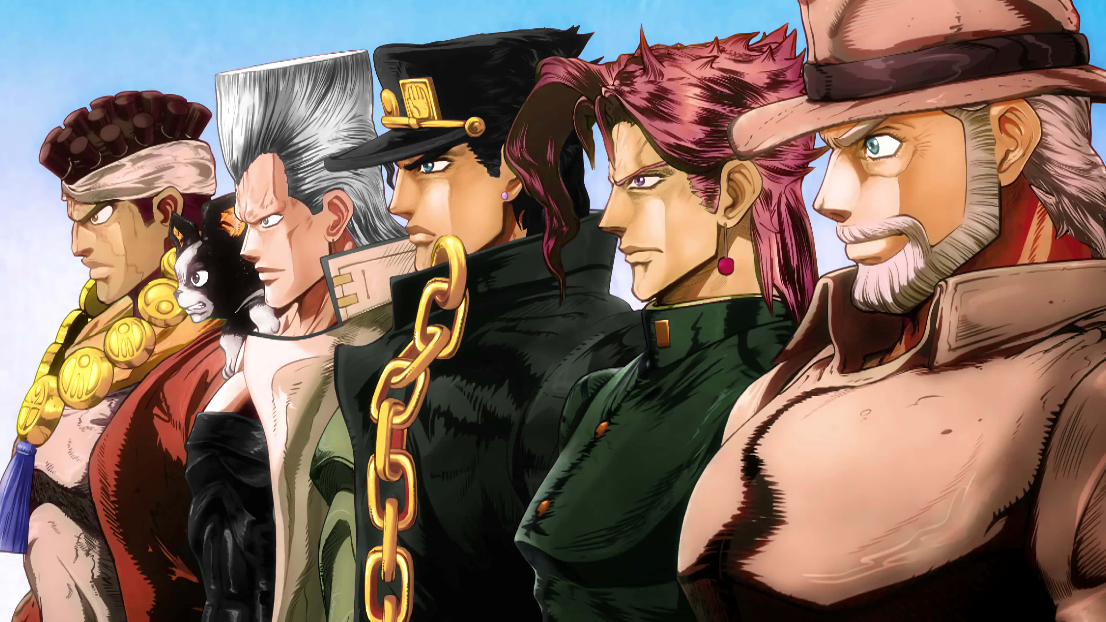 Stardust Crusaders, 3840 x 2160, anime characters, 4K Desktop Wallpaper
