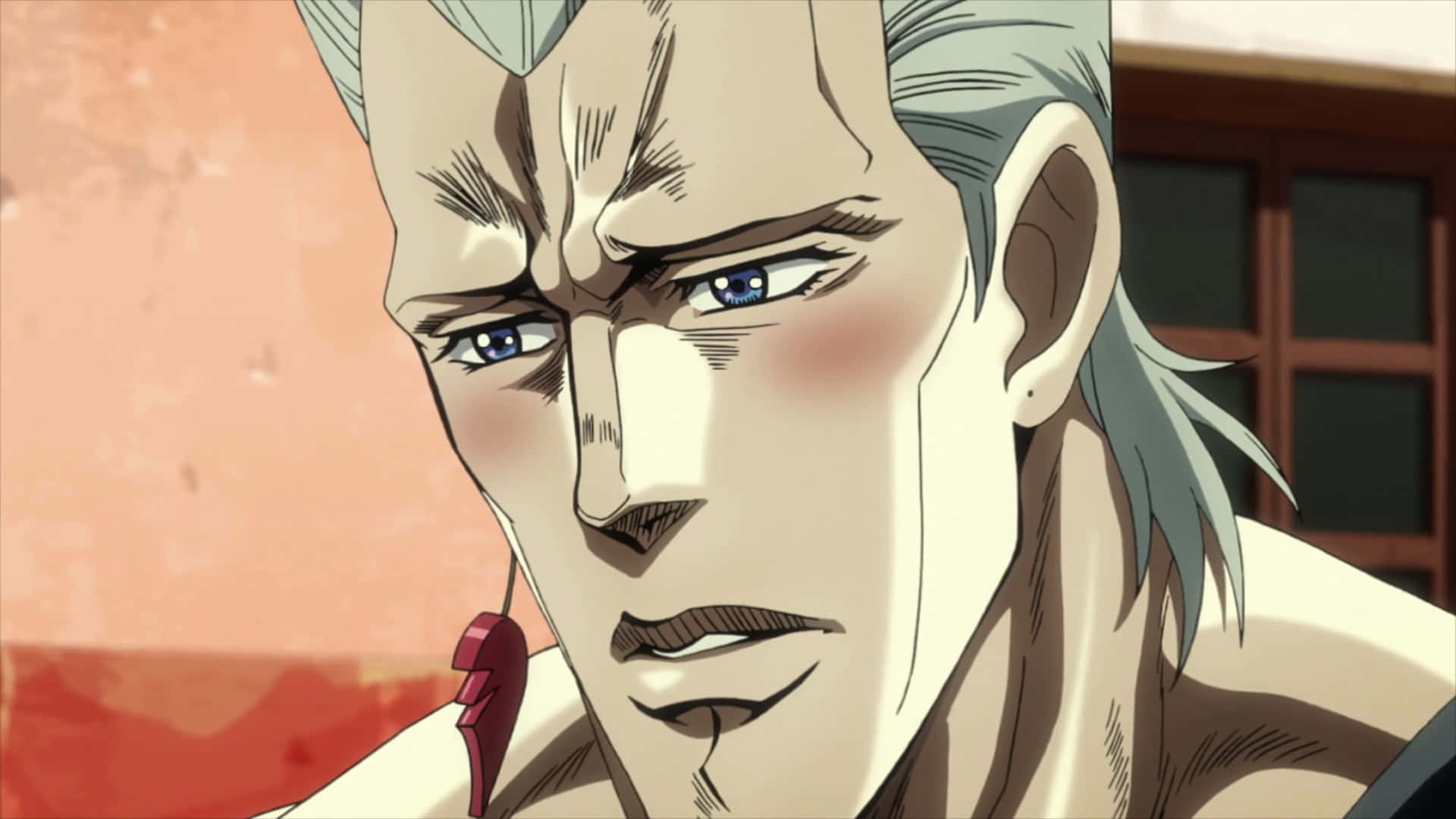 Stardust Crusaders, silver hair, intense blue eyes, Full HD Desktop Wallpaper