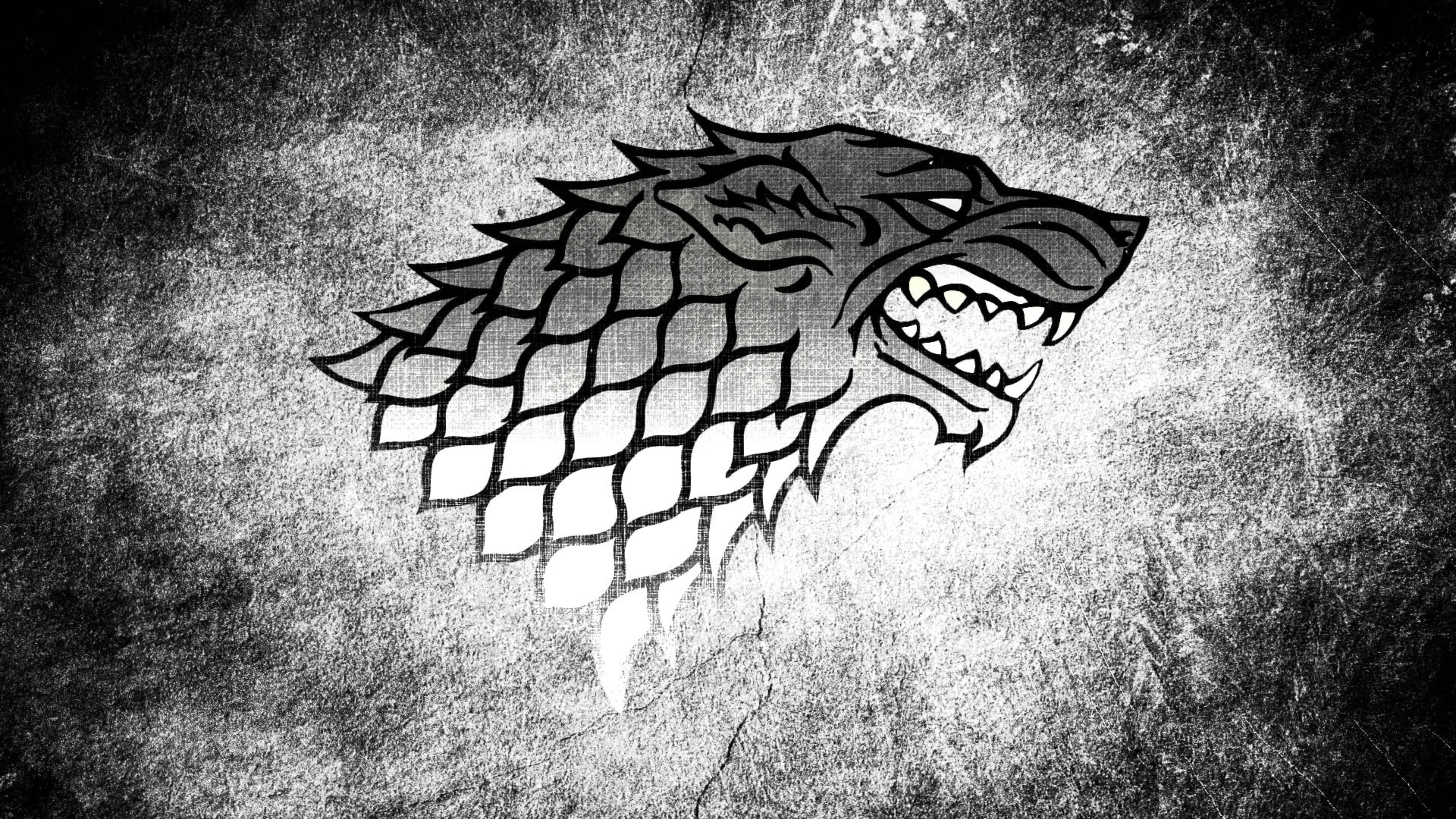 Stark, direwolf, spiked collar, 5K Desktop Wallpaper