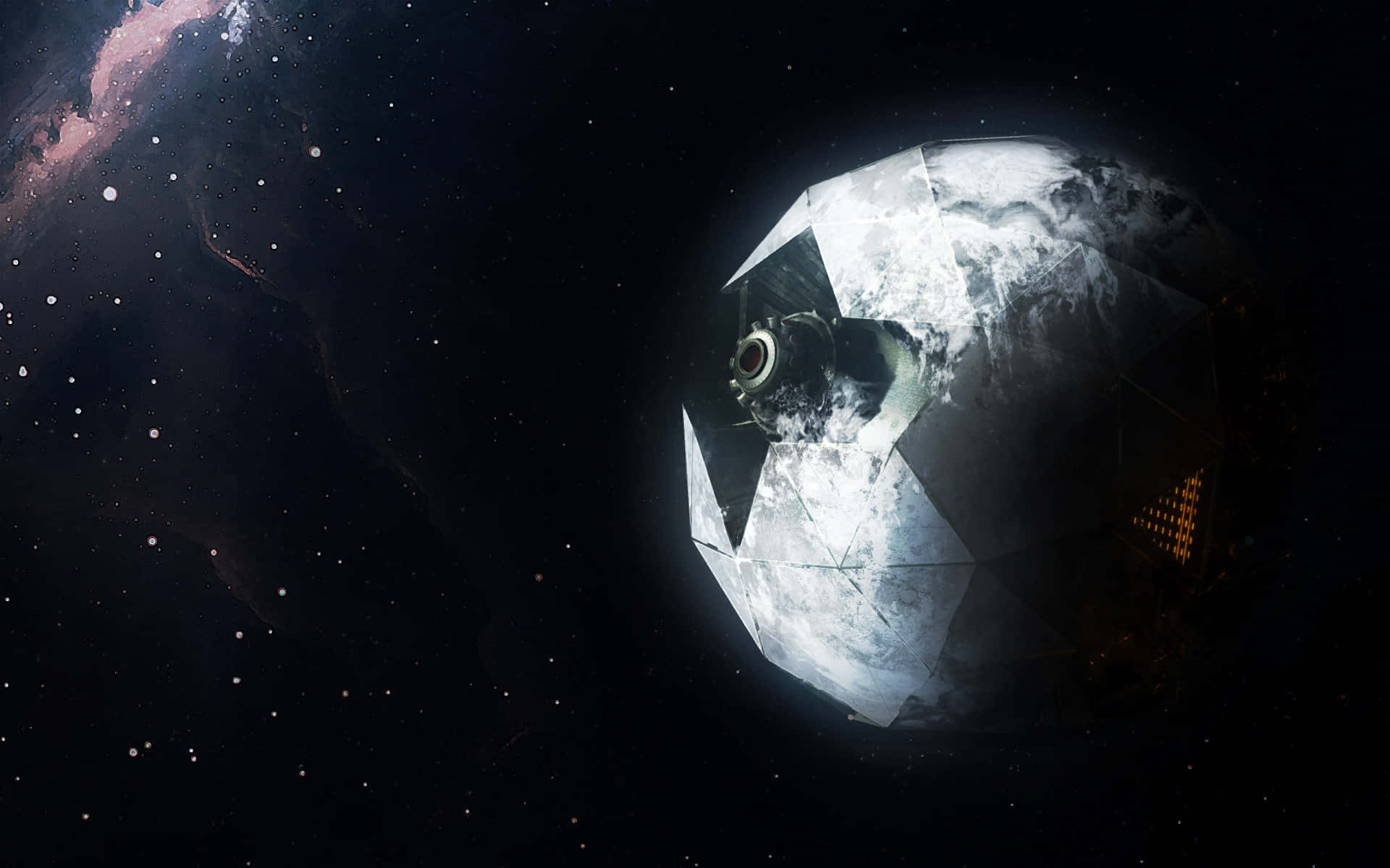 Starkiller Base, futuristic spacecraft, geometrically fractured Earth, Full HD Desktop Wallpaper