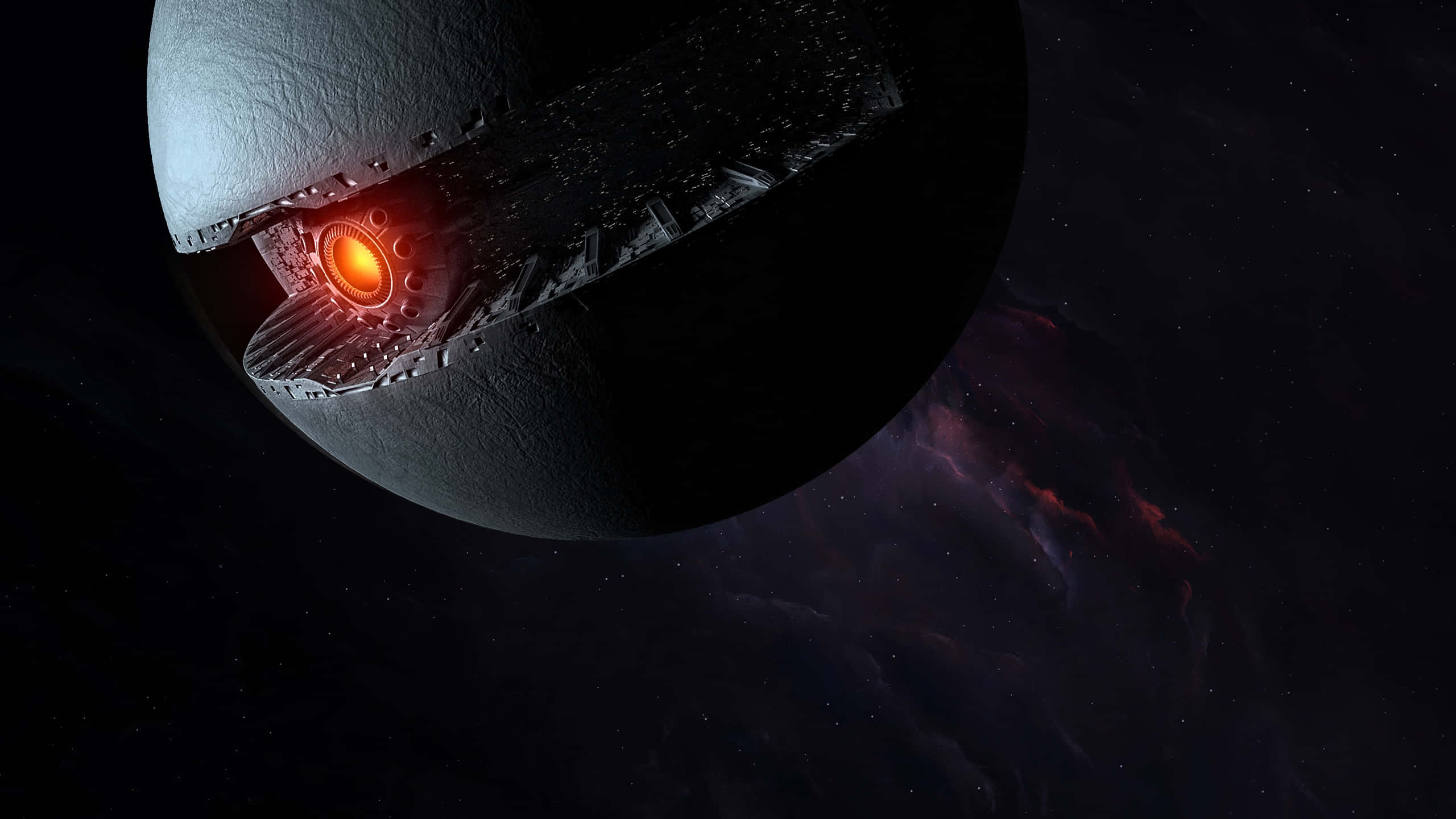 Starkiller Base, 7th Star Wars movie, glowing orange core, 2K Desktop Wallpaper