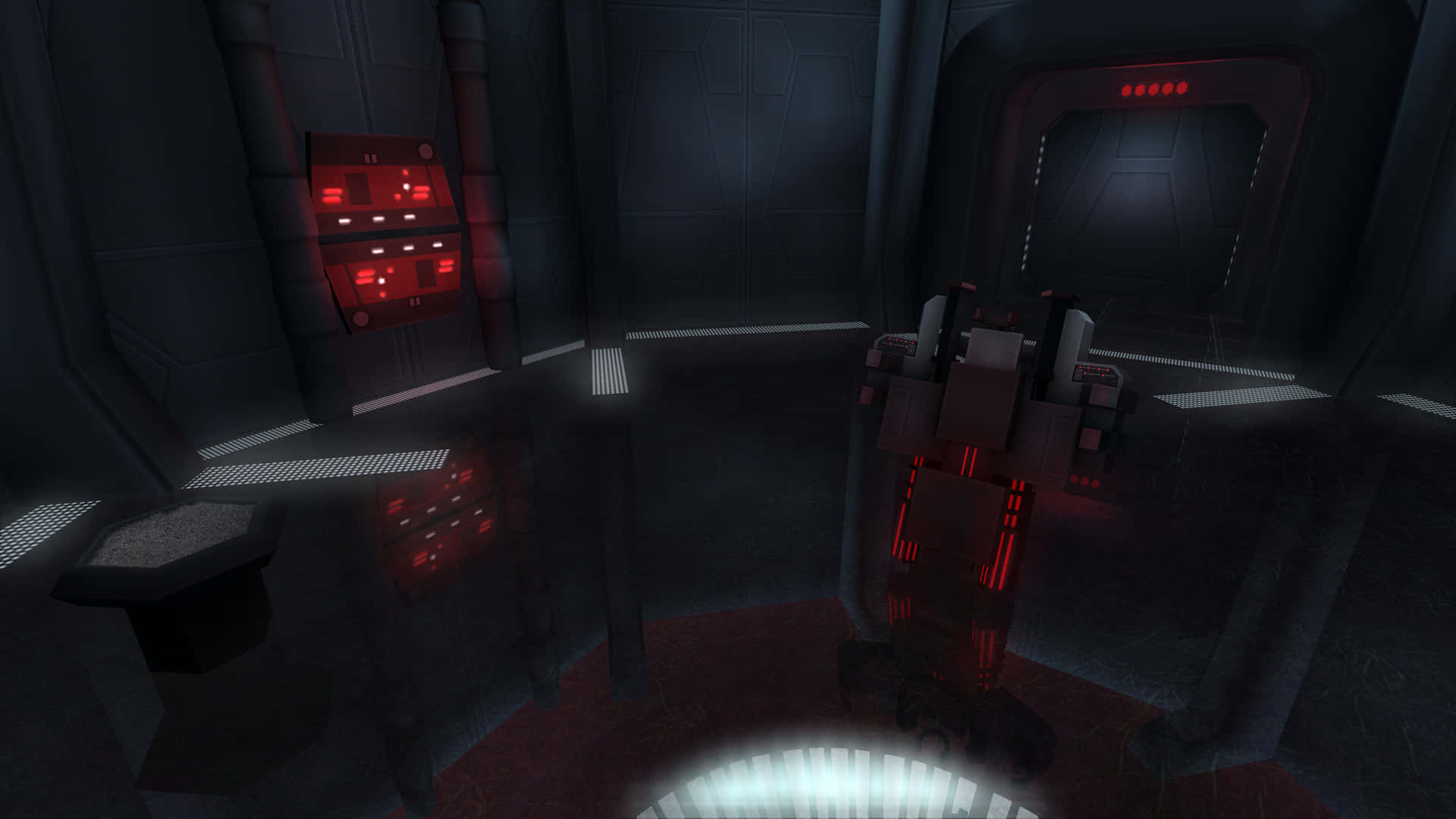 Starkiller Base, glowing red panels, central robot, Full HD Desktop Wallpaper