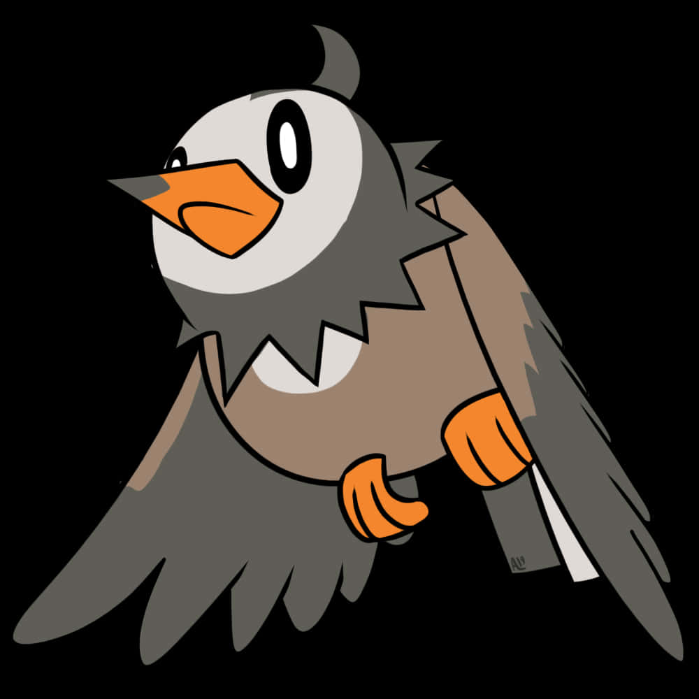 Starly, Pokedex number, gray feathers, SD Desktop Wallpaper