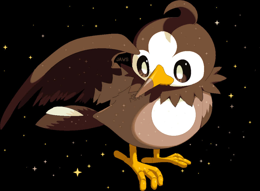 Shiny Starly, sparkles, brown feathers, SD Desktop Wallpaper