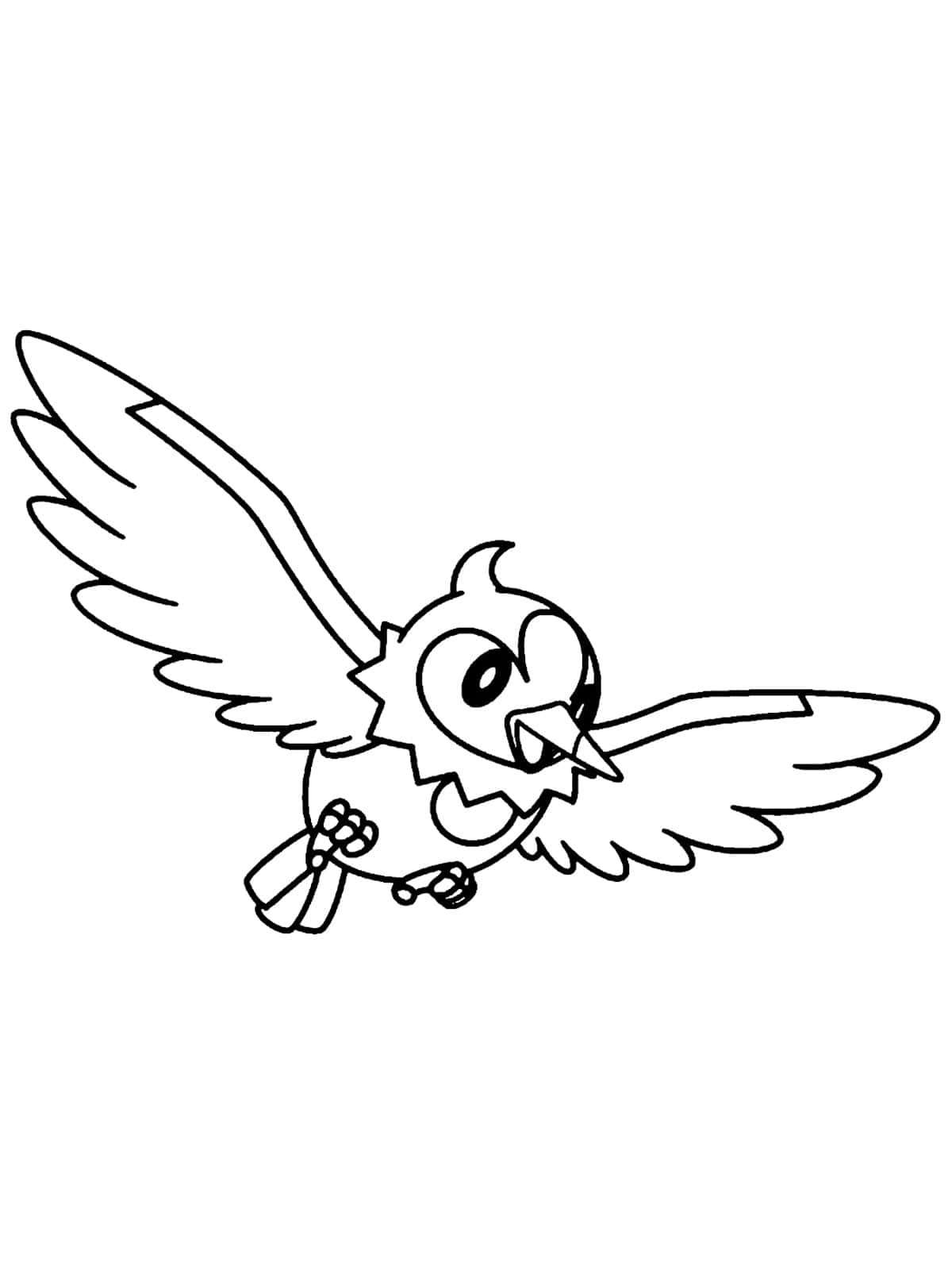 Starly, line art, cartoon owl, HD Phone Wallpaper